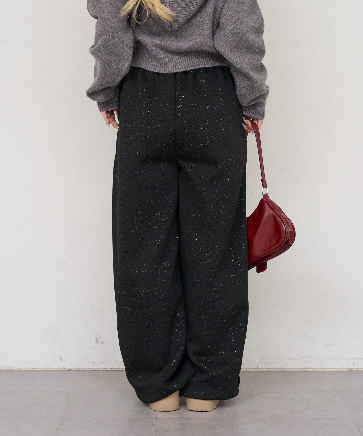 NICE CLAUP / OLIVE des OLIVE OUTLET(ナイスクラップ  / オリーブ デ オリーブ アウトレット) 【continuer】キラキラなキラキラロゴスウェットパンツ