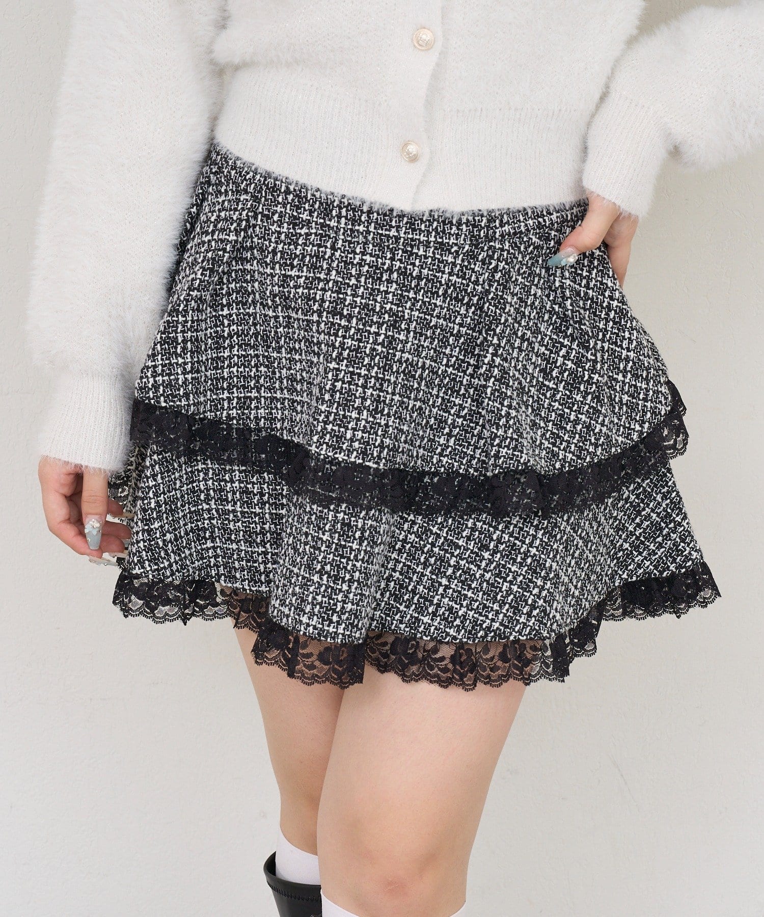 NICE CLAUP / OLIVE des OLIVE OUTLET(ナイスクラップ  / オリーブ デ オリーブ アウトレット) 【continuer】ティアードミニスカート