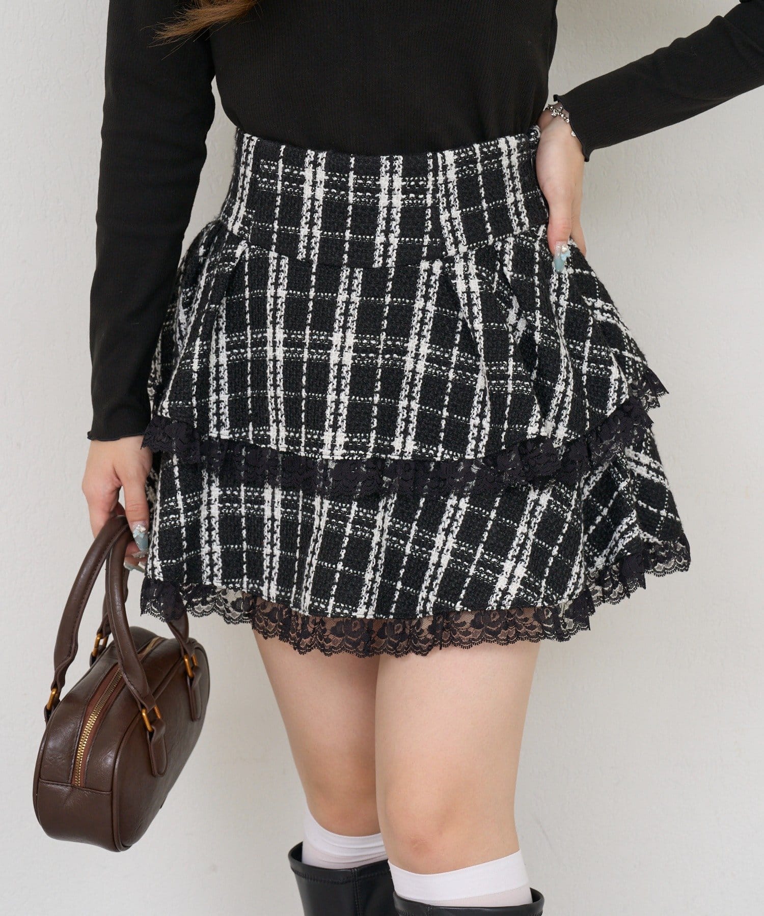 NICE CLAUP / OLIVE des OLIVE OUTLET(ナイスクラップ  / オリーブ デ オリーブ アウトレット) 【continuer】ティアードミニスカート