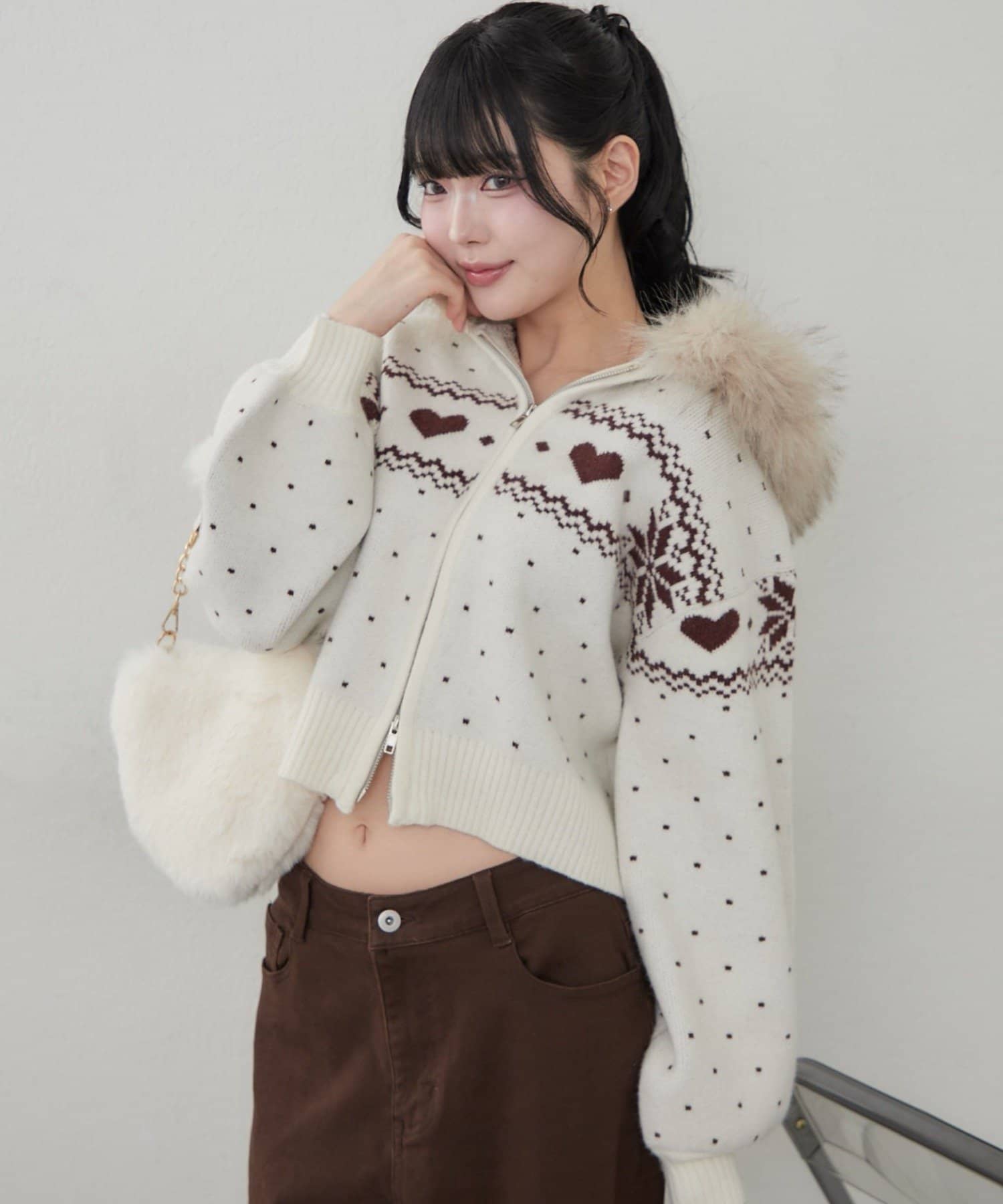 NICE CLAUP / OLIVE des OLIVE OUTLET(ナイスクラップ  / オリーブ デ オリーブ アウトレット) 【continuer】冬の韓国っぽカジュアルはこれで決まり、ノルディックパーカー