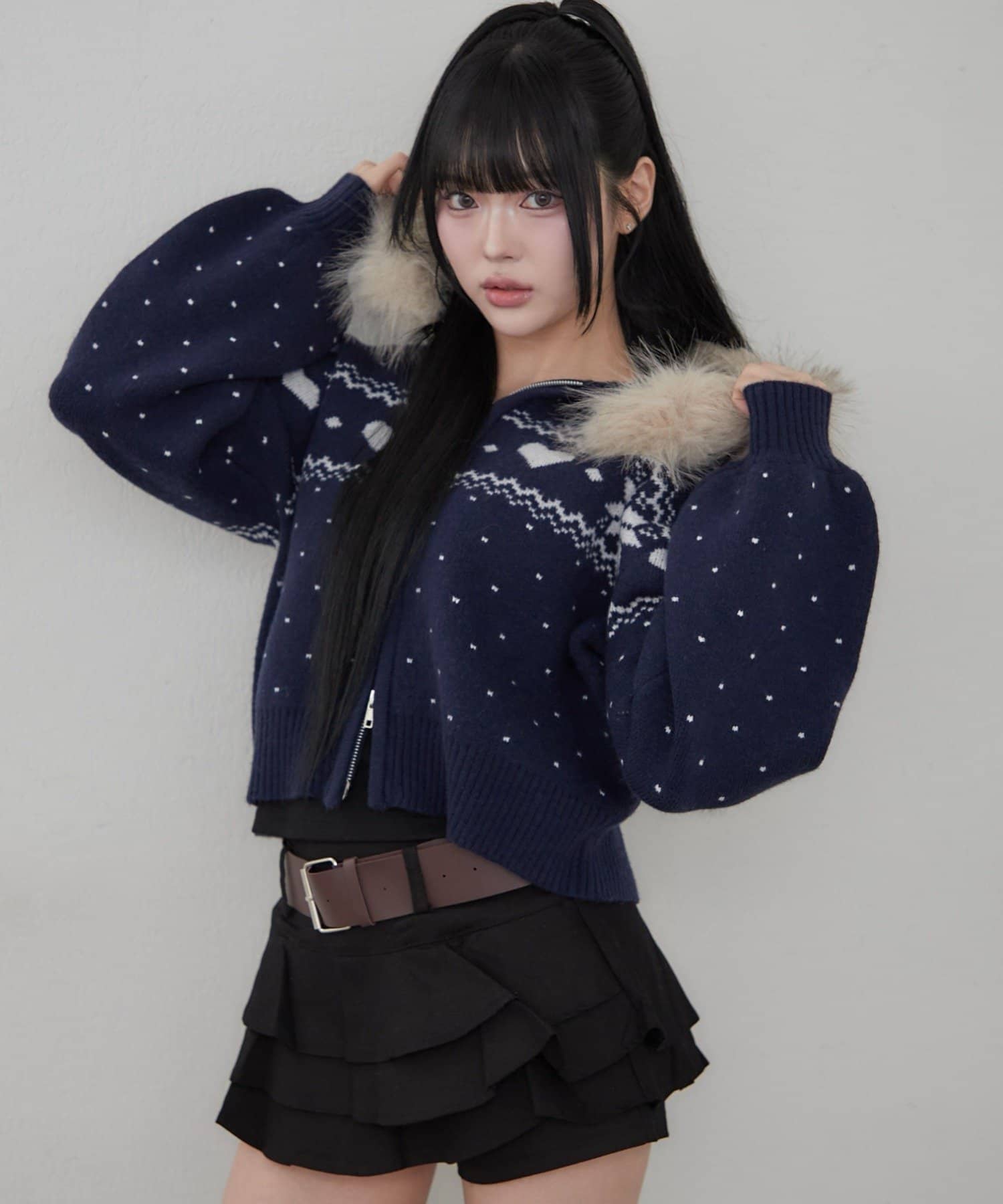 NICE CLAUP / OLIVE des OLIVE OUTLET(ナイスクラップ  / オリーブ デ オリーブ アウトレット) 【continuer】冬の韓国っぽカジュアルはこれで決まり、ノルディックパーカー