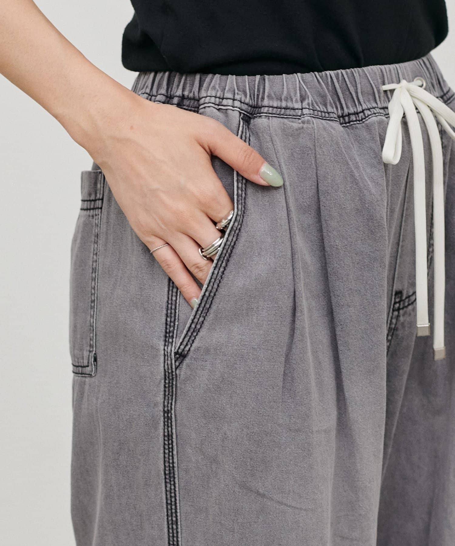 NICE CLAUP / OLIVE des OLIVE OUTLET(ナイスクラップ  / オリーブ デ オリーブ アウトレット) 【LARUTA】5OZデニムイージーワイドパンツ