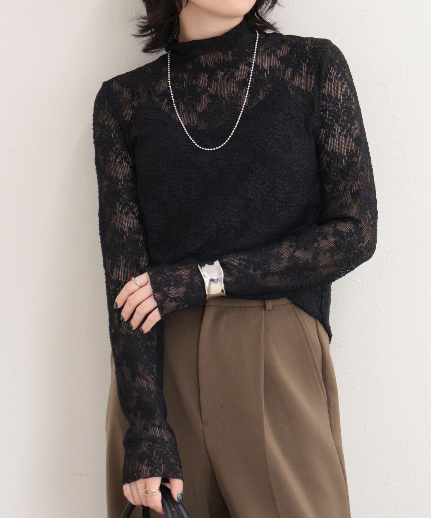 FREDY & GLOSTER(フレディ アンド グロスター) ふくれJQDハイネックレースプルオーバー