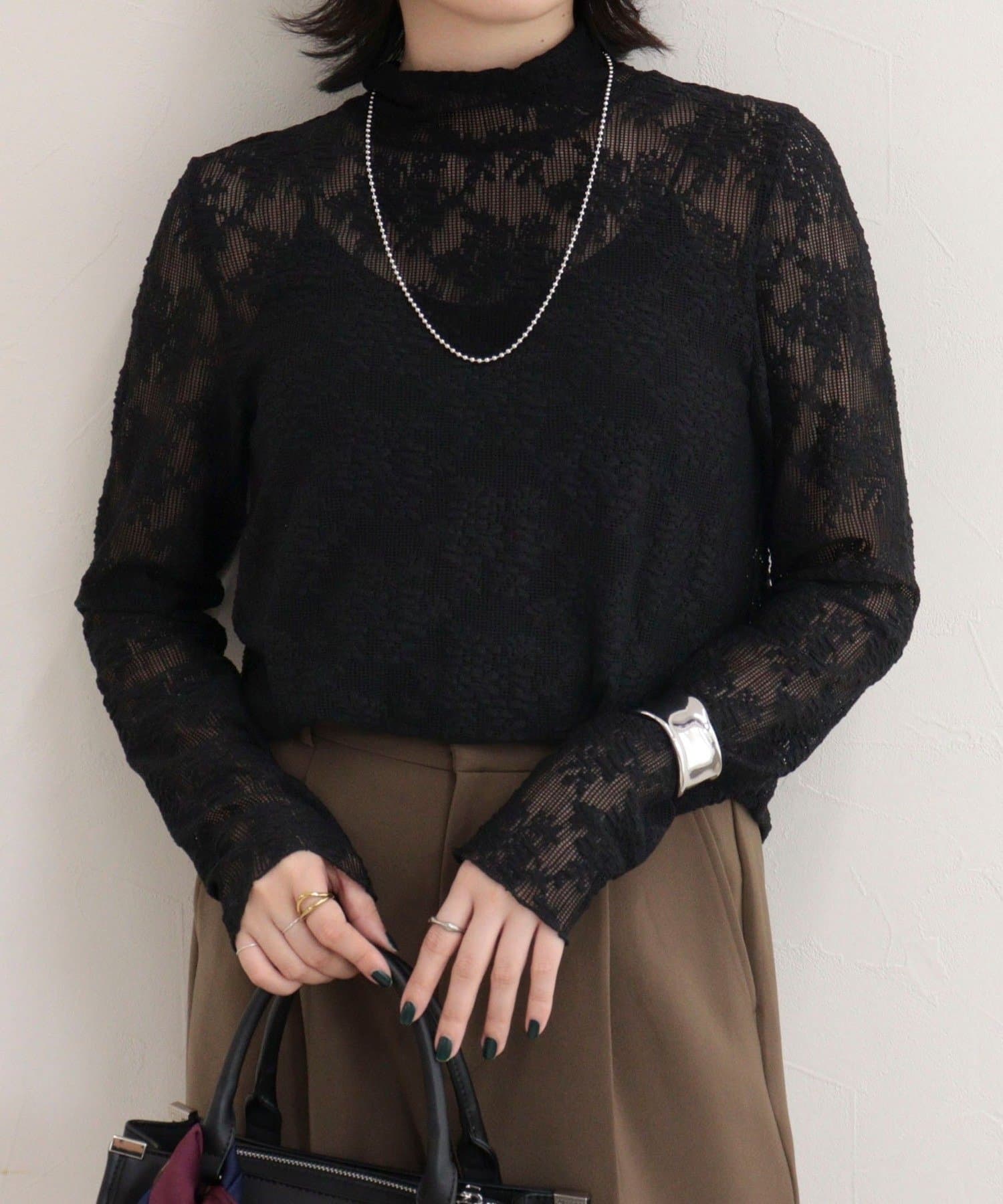 FREDY & GLOSTER(フレディ アンド グロスター) ふくれJQDハイネックレースプルオーバー