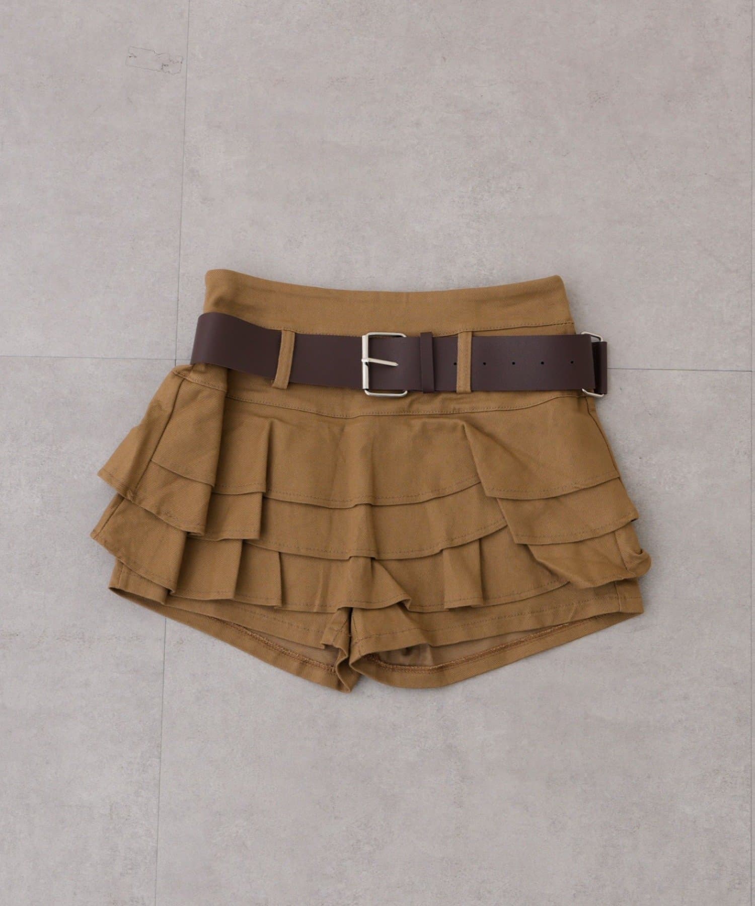 NICE CLAUP / OLIVE des OLIVE OUTLET(ナイスクラップ  / オリーブ デ オリーブ アウトレット) 【continuer】ベルト付ティアードミニスカート