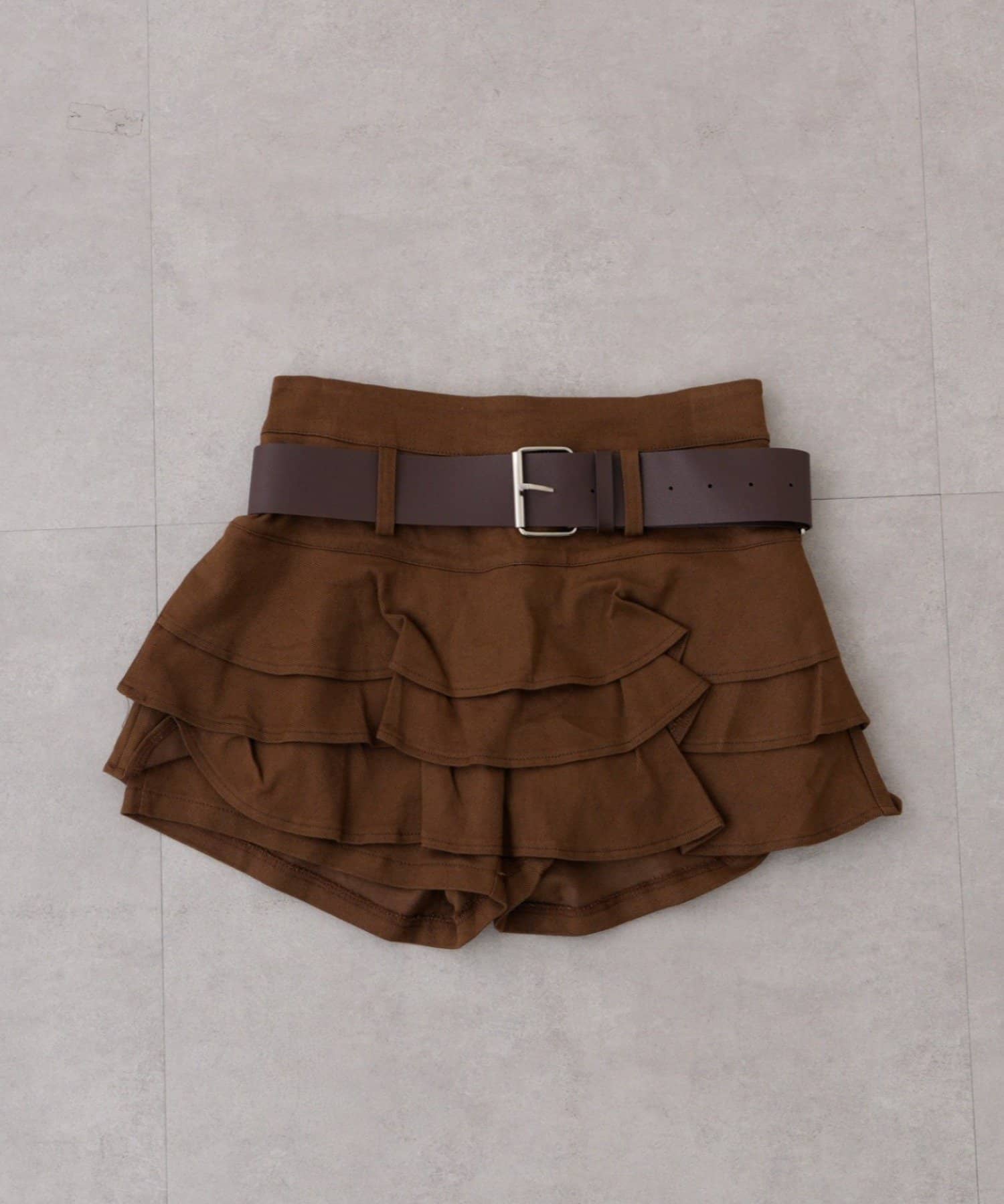 NICE CLAUP / OLIVE des OLIVE OUTLET(ナイスクラップ  / オリーブ デ オリーブ アウトレット) 【continuer】ベルト付ティアードミニスカート