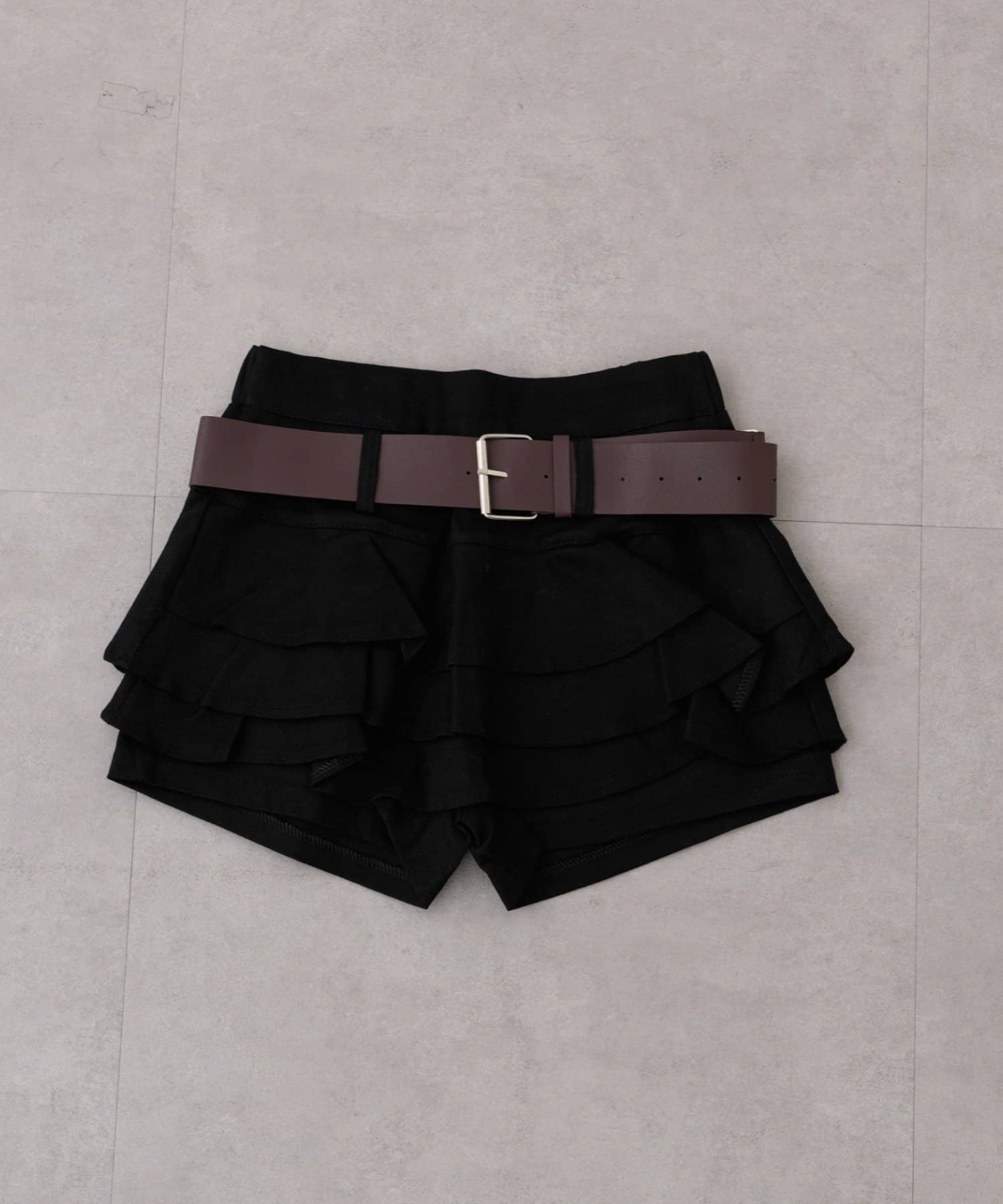 NICE CLAUP / OLIVE des OLIVE OUTLET(ナイスクラップ  / オリーブ デ オリーブ アウトレット) 【continuer】ベルト付ティアードミニスカート