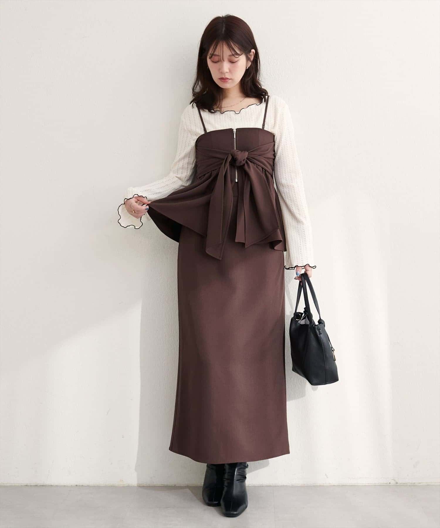 natural couture(ナチュラルクチュール) <osono>2WAYビスチェ付きスカート