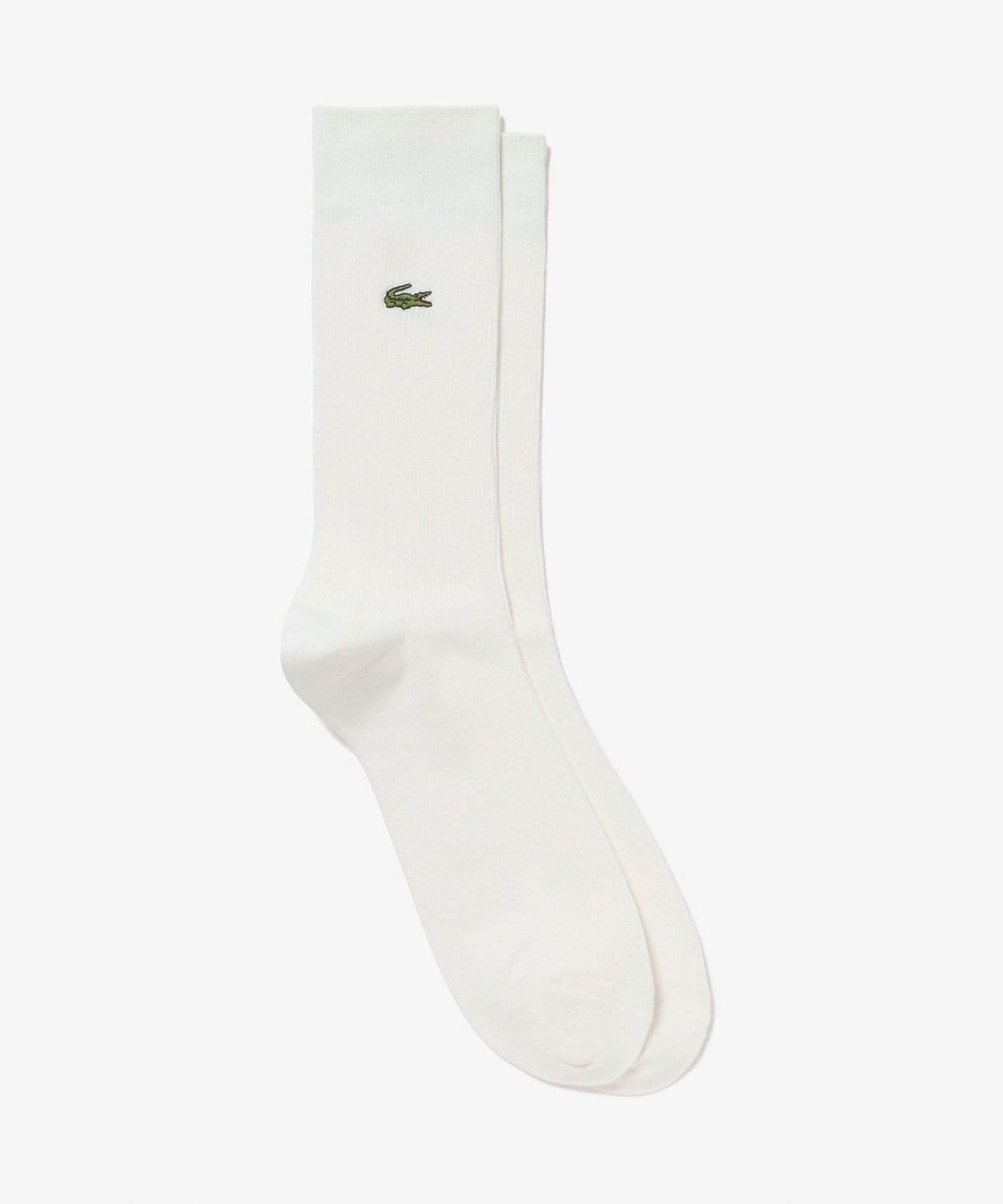 FREDY & GLOSTER(フレディ アンド グロスター) 【LACOSTE】RIB CREW SOCKSクロックエンブレム1×1リブニット