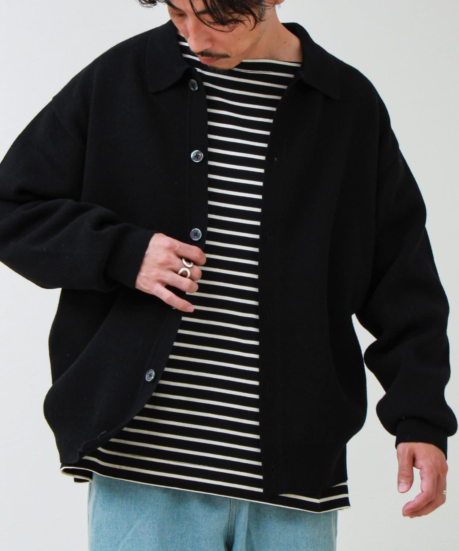 FREDY & GLOSTER(フレディ アンド グロスター) Collared wool JK 衿付きニットカーディガン
