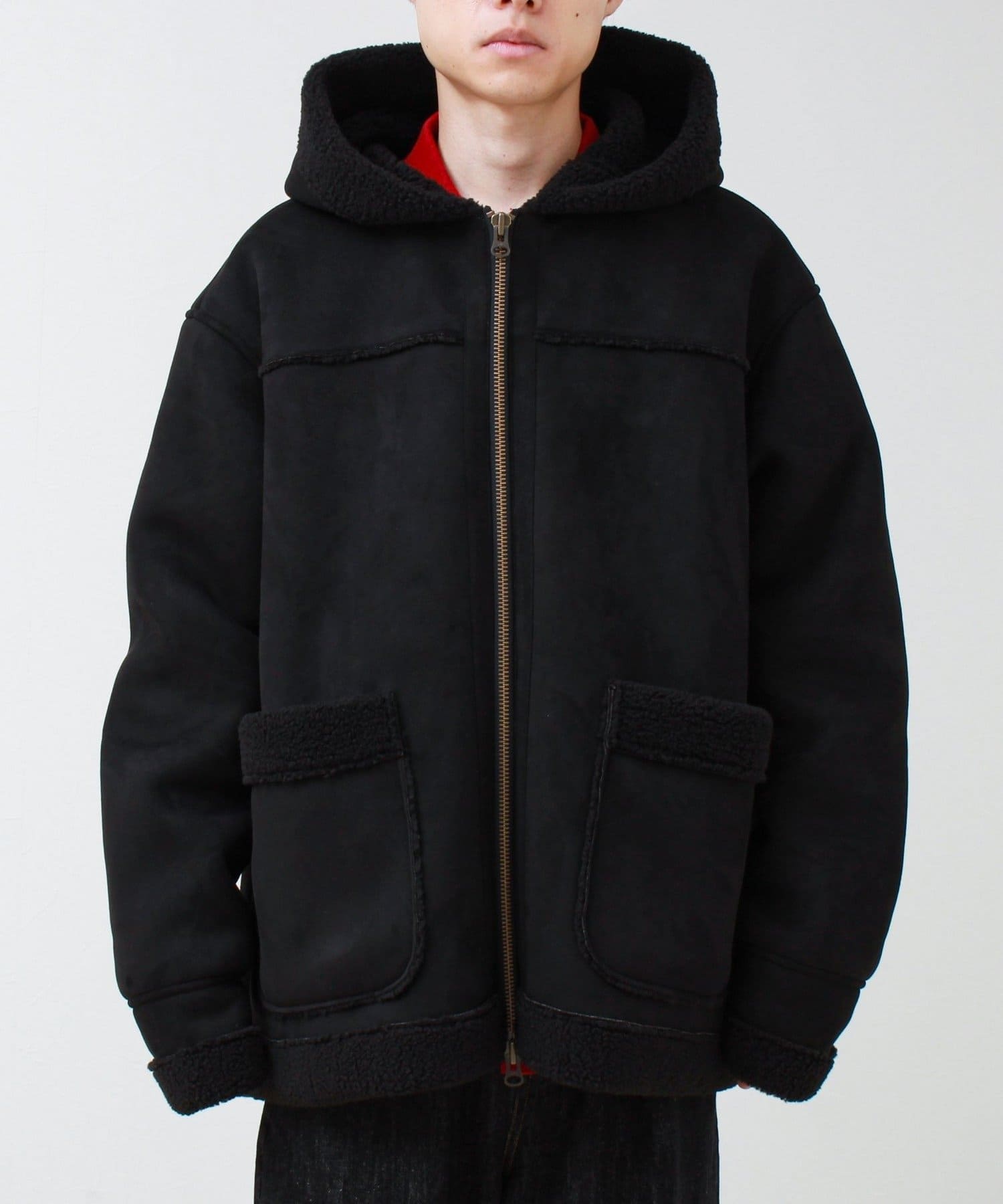 FREDY & GLOSTER(フレディ アンド グロスター) フェイクムートン フーデッドジャケット