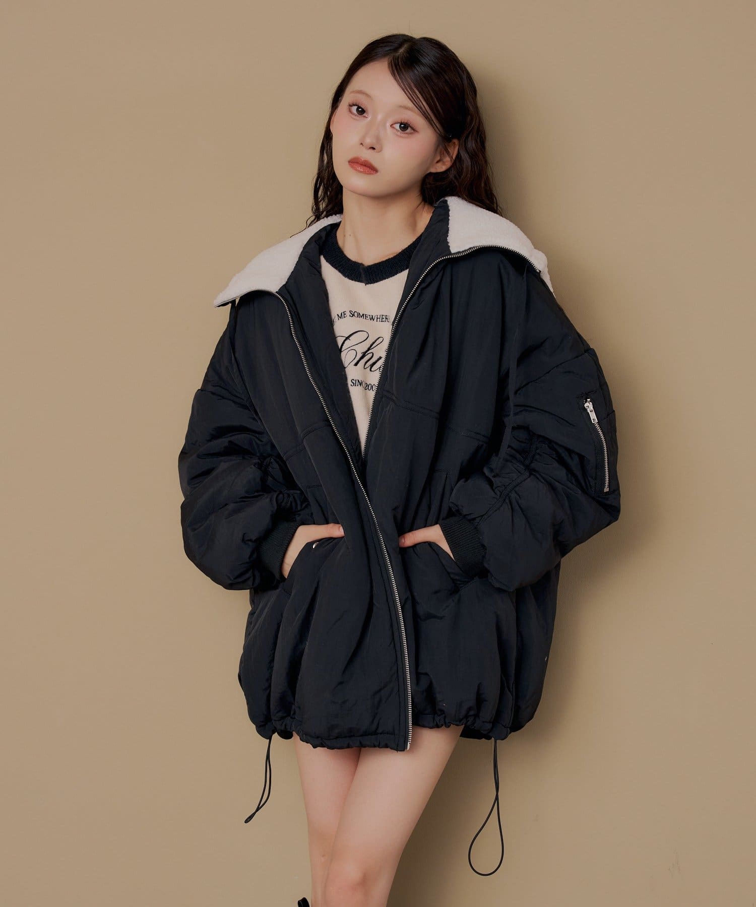 Chico(チコ) ボアナイロンブルゾン【10/15(木)0:00～1000円OFFクーポン&ノベルティフェアスタート】