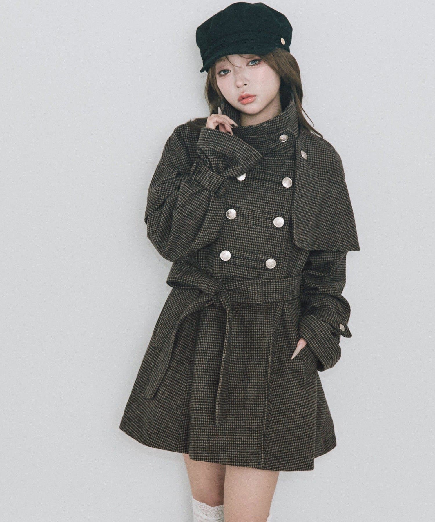 OLIVE des OLIVE(オリーブ デ オリーブ) ケープ付きコート