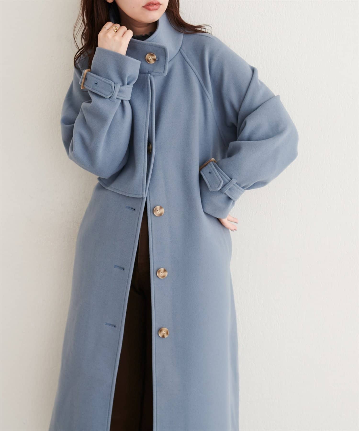 natural couture(ナチュラルクチュール) スタンドカラーロングコート