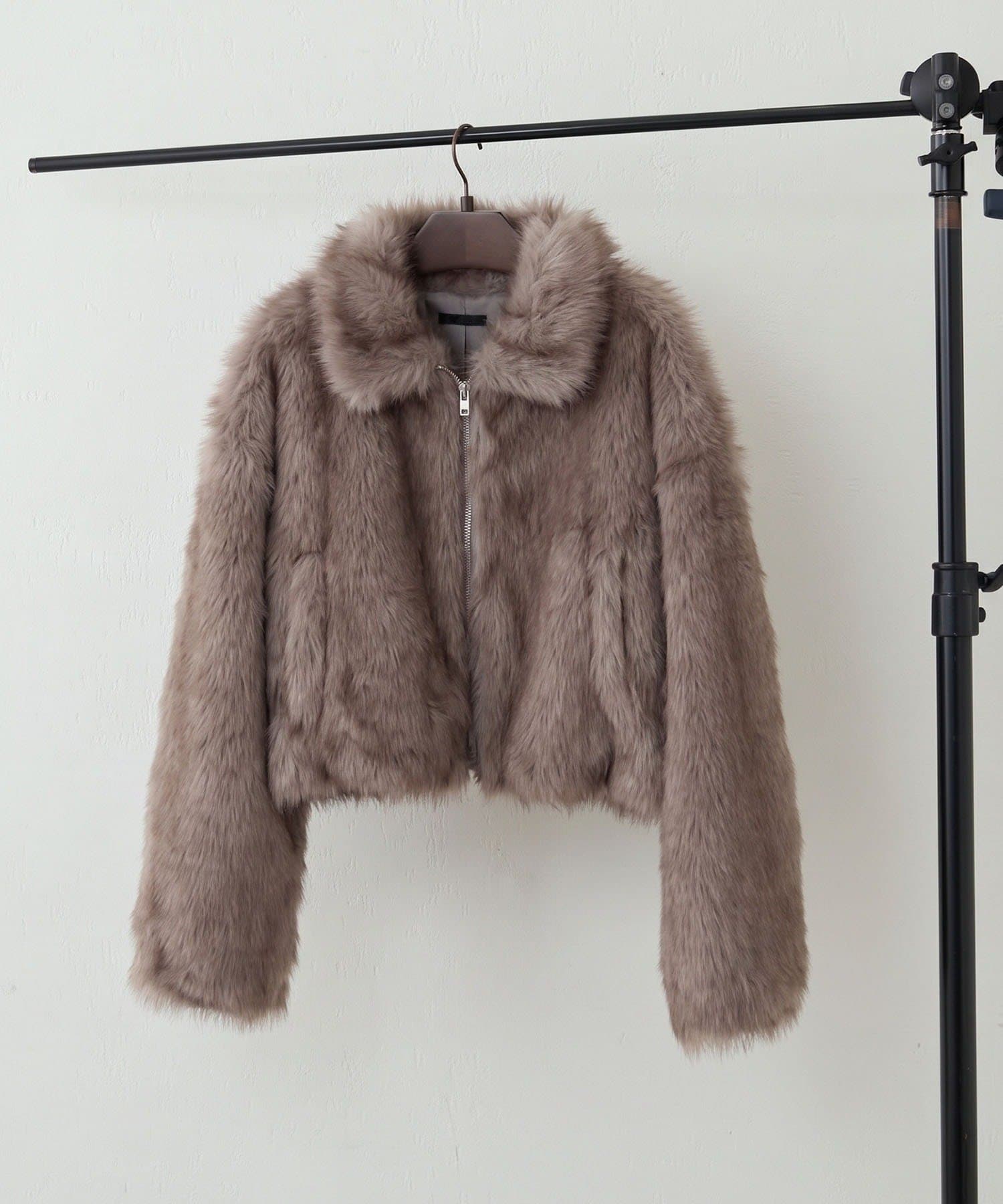 NICE CLAUP / OLIVE des OLIVE OUTLET(ナイスクラップ  / オリーブ デ オリーブ アウトレット) 【RMAF】ミックスファー２wayブルゾン
