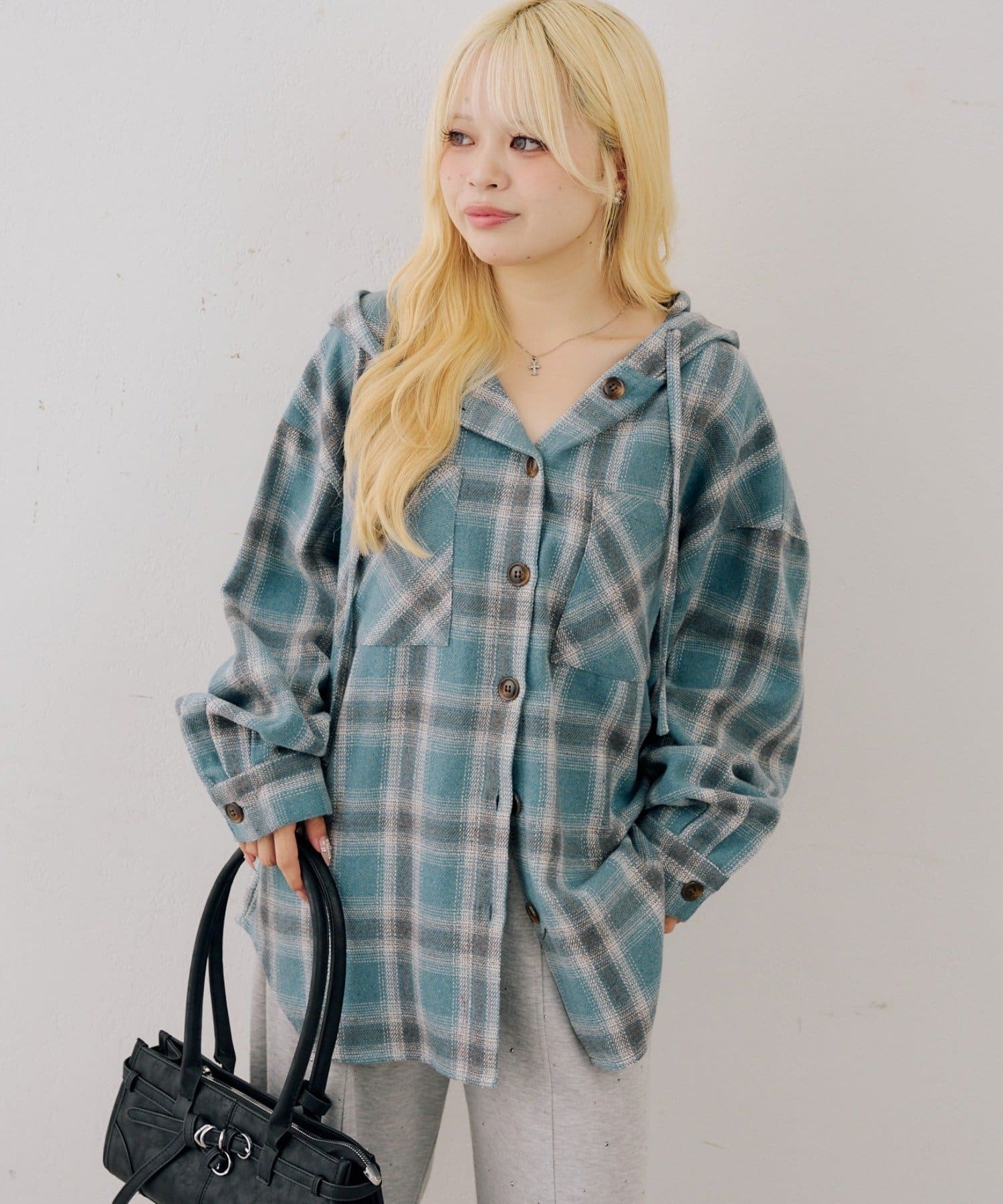 NICE CLAUP / OLIVE des OLIVE OUTLET(ナイスクラップ  / オリーブ デ オリーブ アウトレット) 【ANOTHER BRANCH】チェックフードシャツ