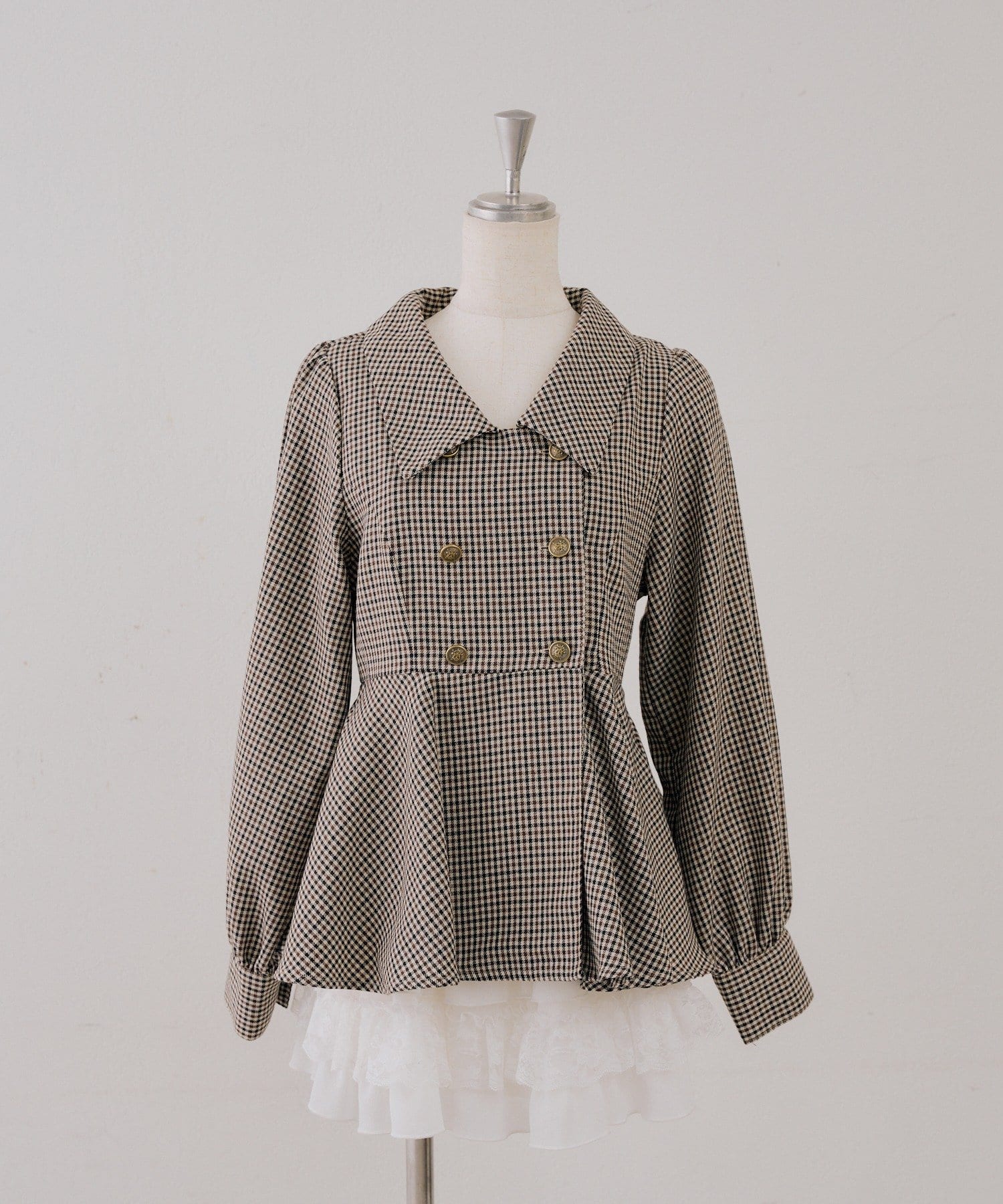 NICE CLAUP / OLIVE des OLIVE OUTLET(ナイスクラップ  / オリーブ デ オリーブ アウトレット) 【ANOTHER BRANCH】金ボタンペプラムブラウス