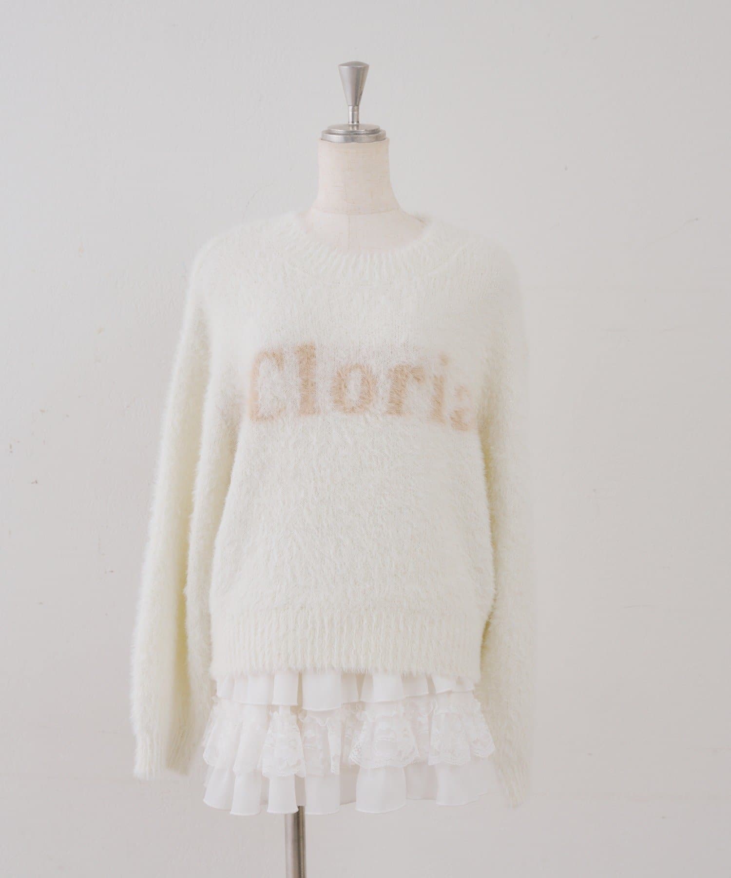 NICE CLAUP / OLIVE des OLIVE OUTLET(ナイスクラップ  / オリーブ デ オリーブ アウトレット) 【ANOTHER BRANCH】ラメフェザーロゴニット