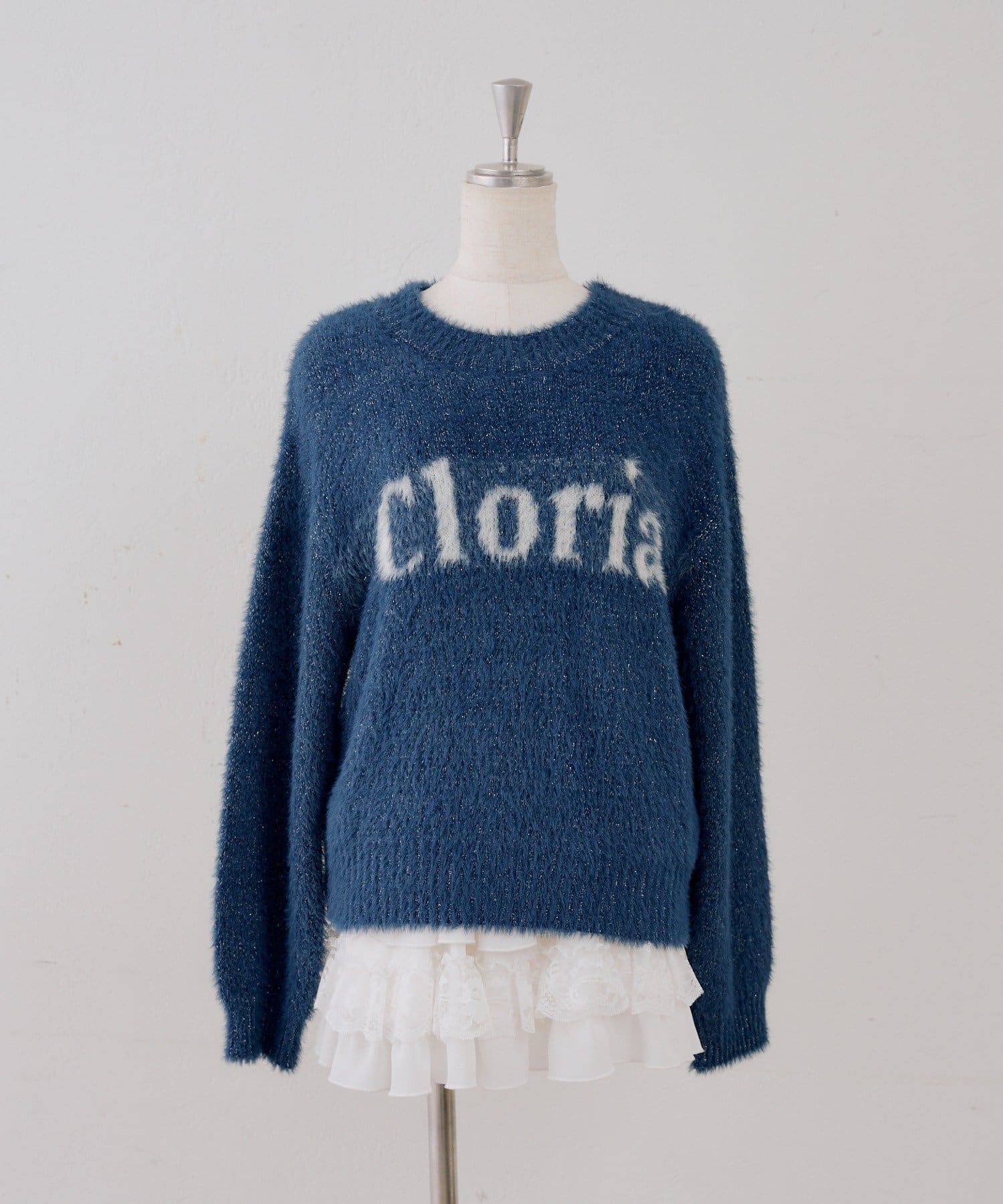 NICE CLAUP / OLIVE des OLIVE OUTLET(ナイスクラップ  / オリーブ デ オリーブ アウトレット) 【ANOTHER BRANCH】ラメフェザーロゴニット
