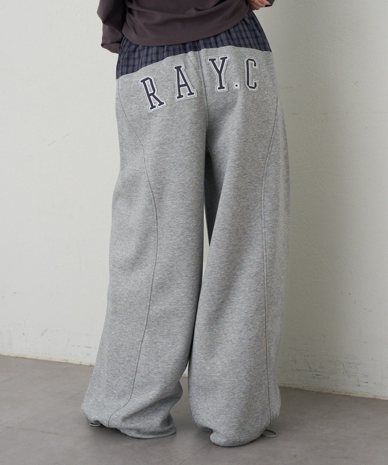 RAY CASSIN(レイカズン) ウエスト切替バックロゴスウェットパンツ