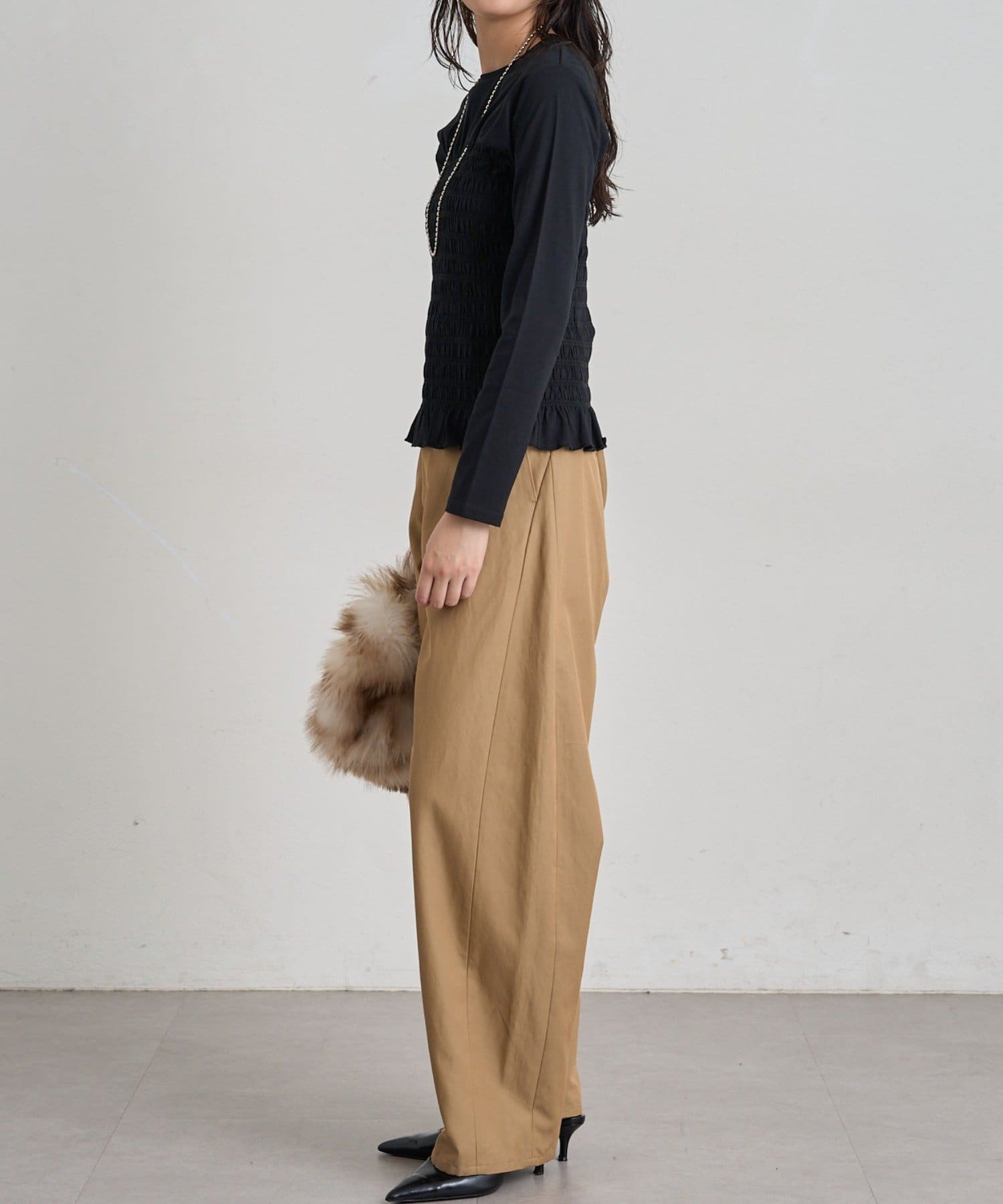 LOUNGEDRESS(ラウンジドレス) シャーリングカットソー