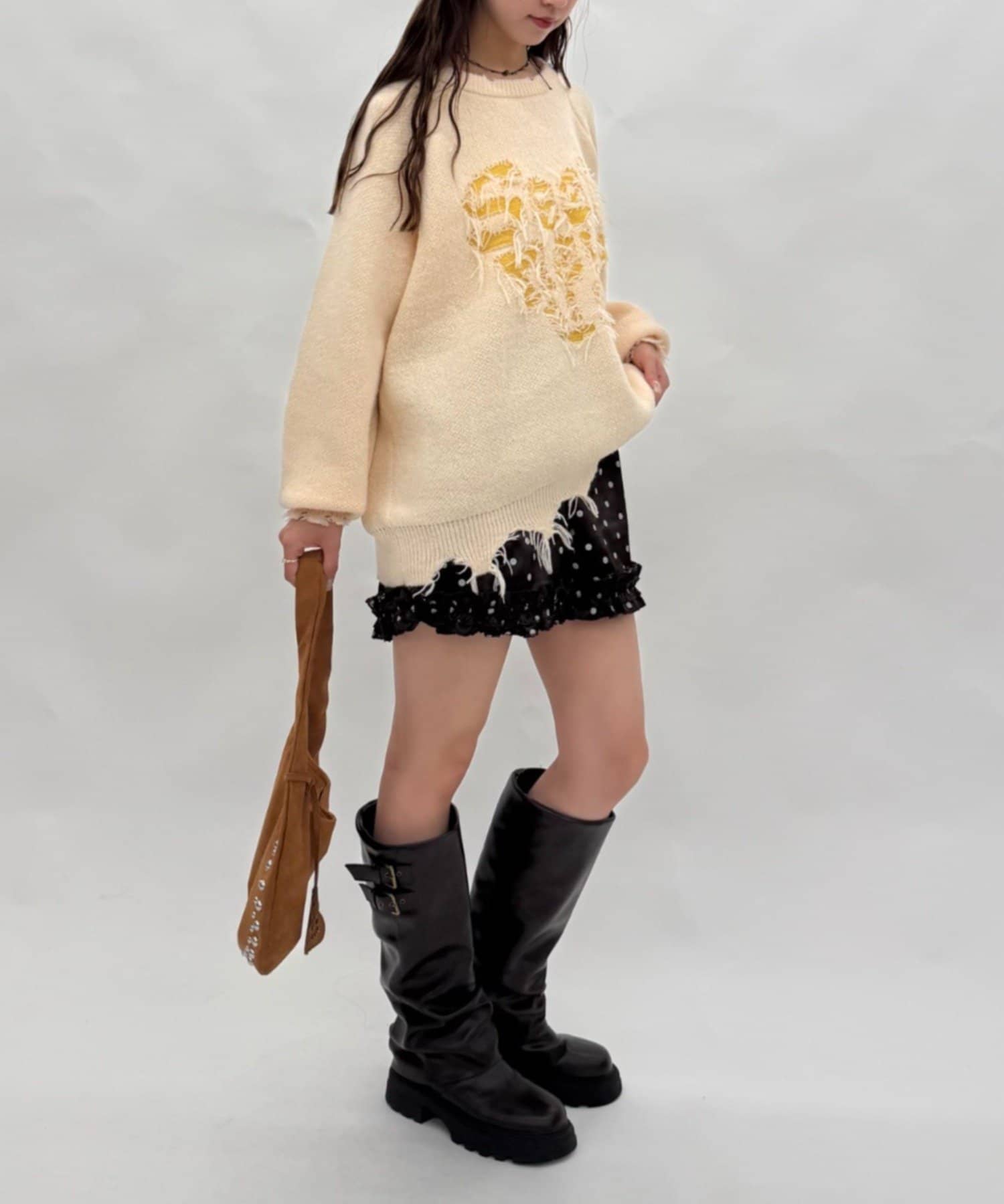 w closet(ダブルクローゼット) ドットサテンフリルショートパンツ