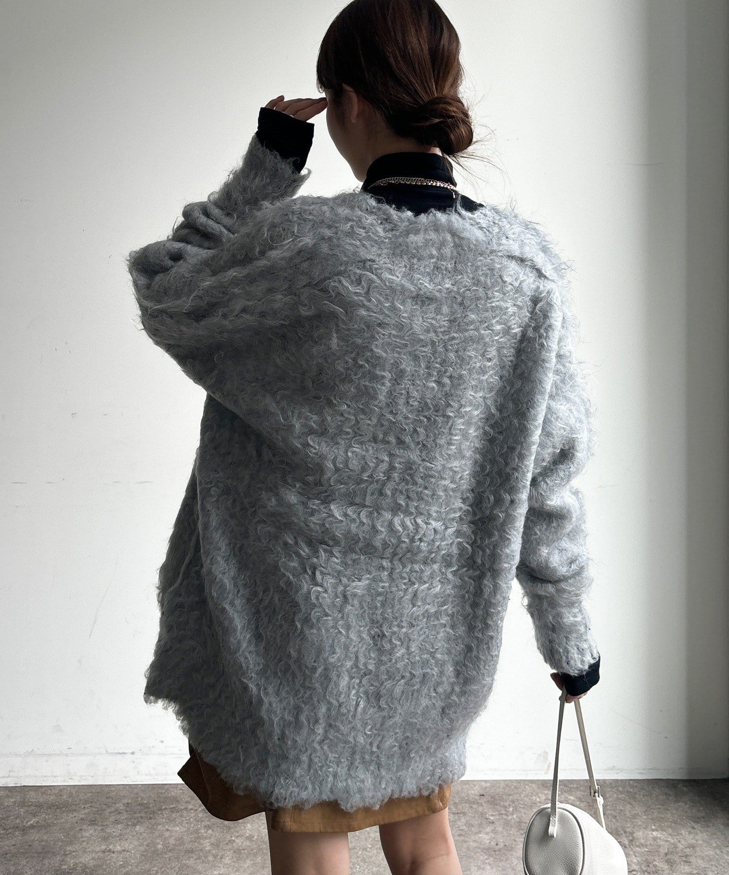 DOUDOU(ドゥドゥ) カラーネップ起毛加工カーディガン