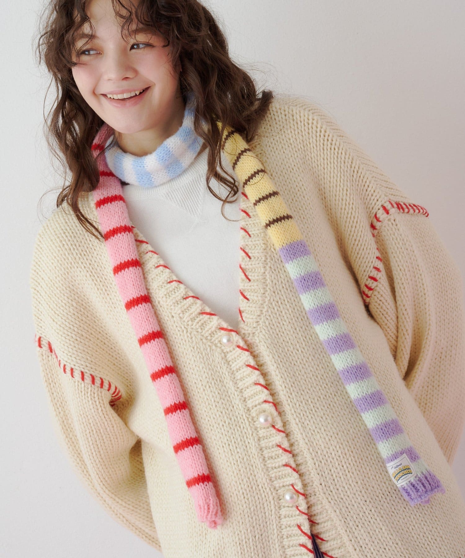CIAOPANIC TYPY(チャオパニックティピー) 【26Winter展示会 出展商品】【HELLO.SANFRANCISCO】ボーダーアソートナローマフラー