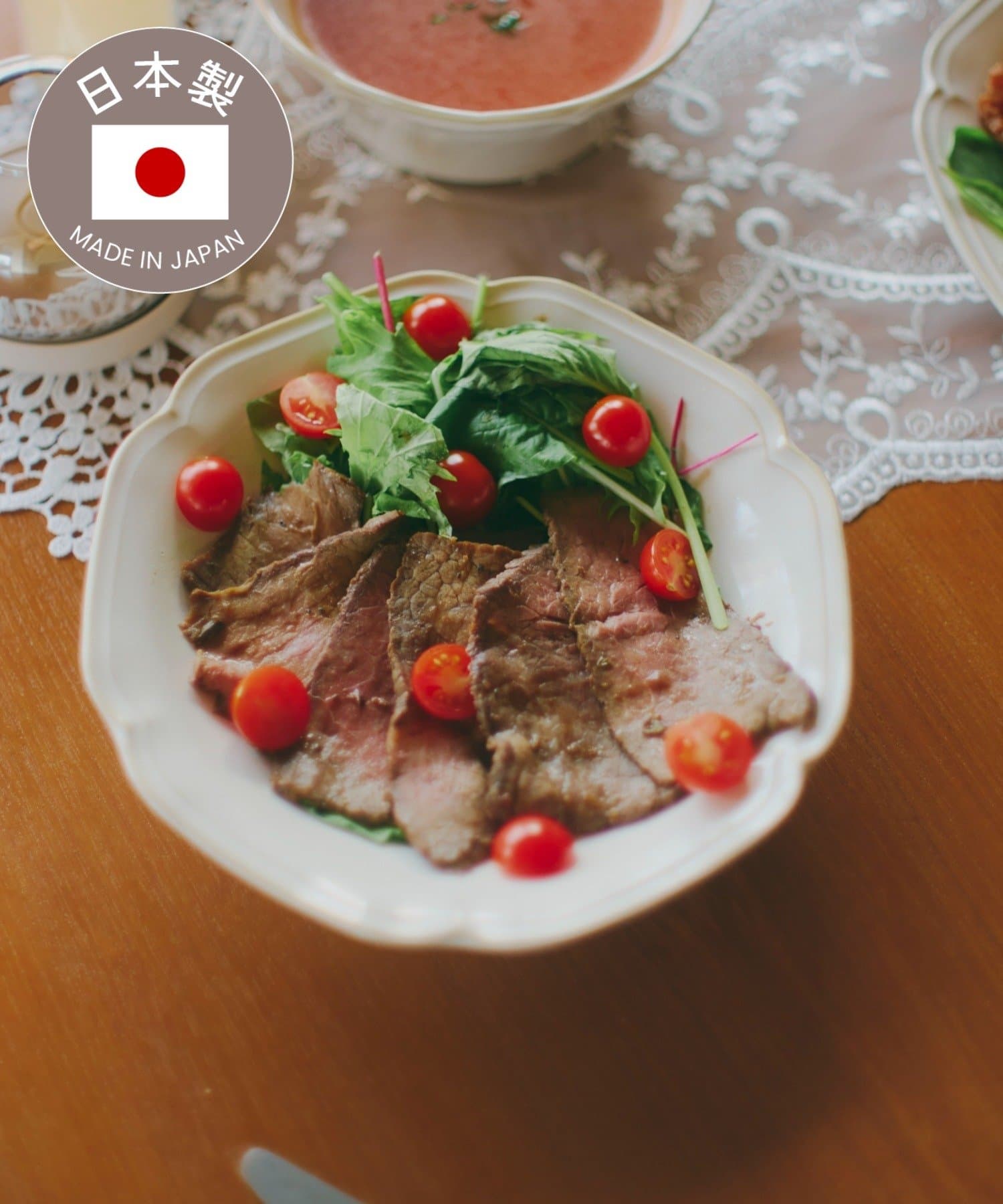 salut!(サリュ) 美濃焼カルミア深皿：21.5cm／Casual Christmas Dinner