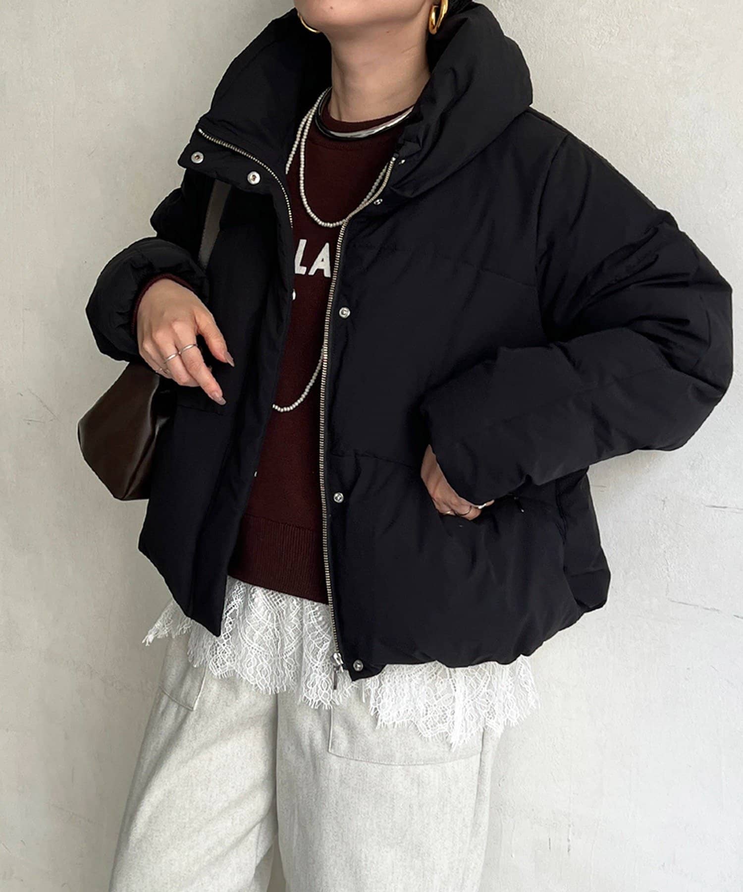un dix cors(アンディコール) カシュネックストレッチダウン