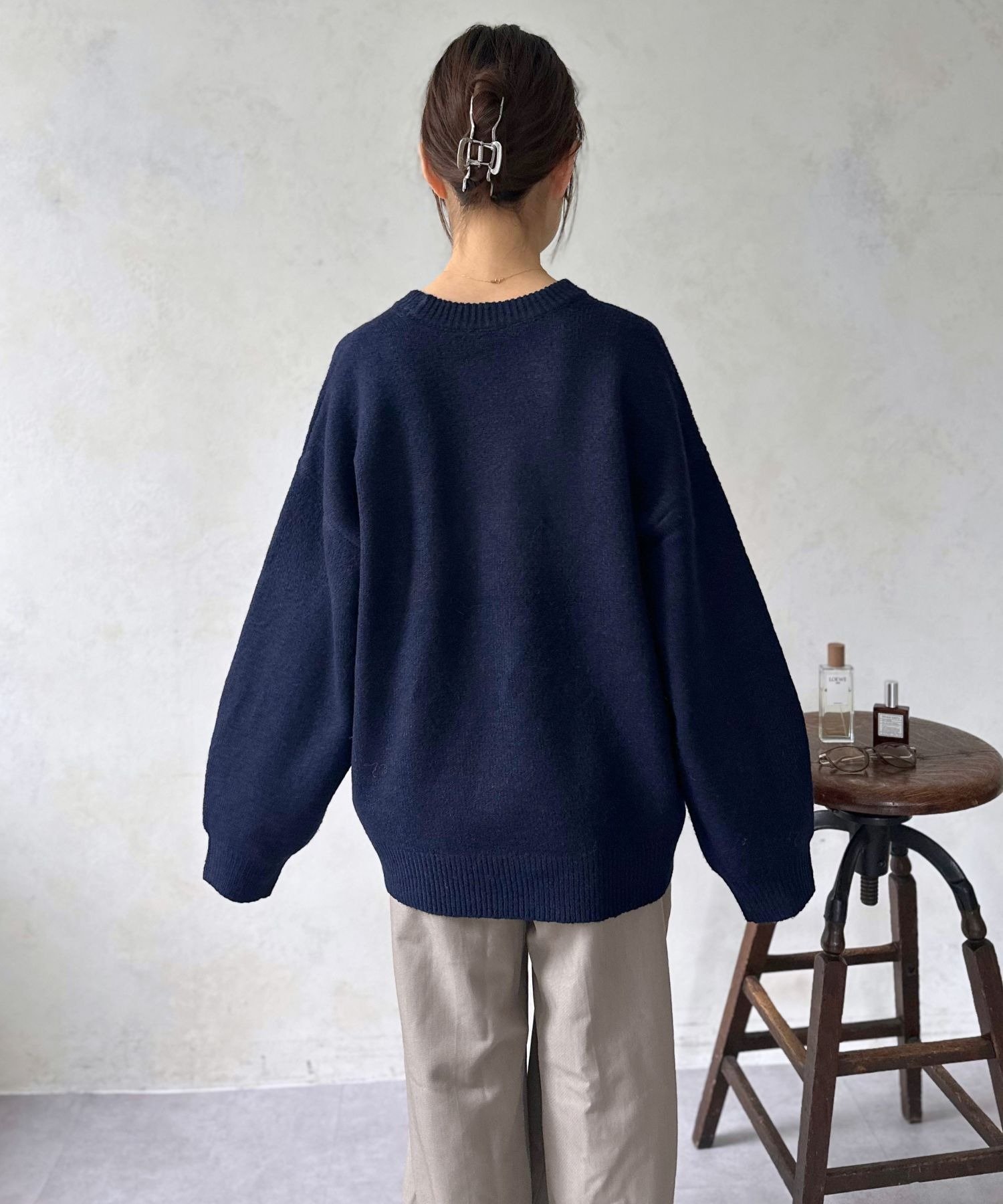 LOCUST(ローカスト) モヘアタッチコード刺繍ニット