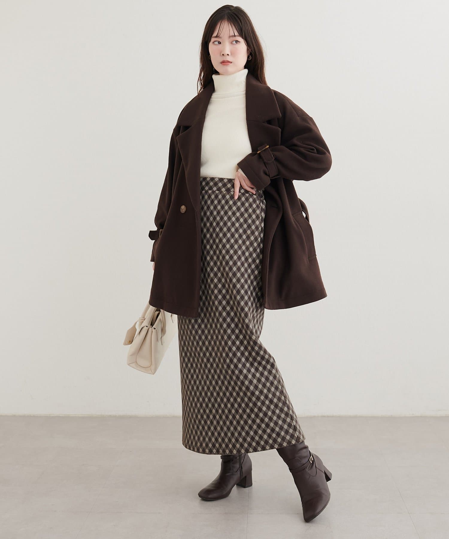 natural couture(ナチュラルクチュール) 起毛カットナロースカート