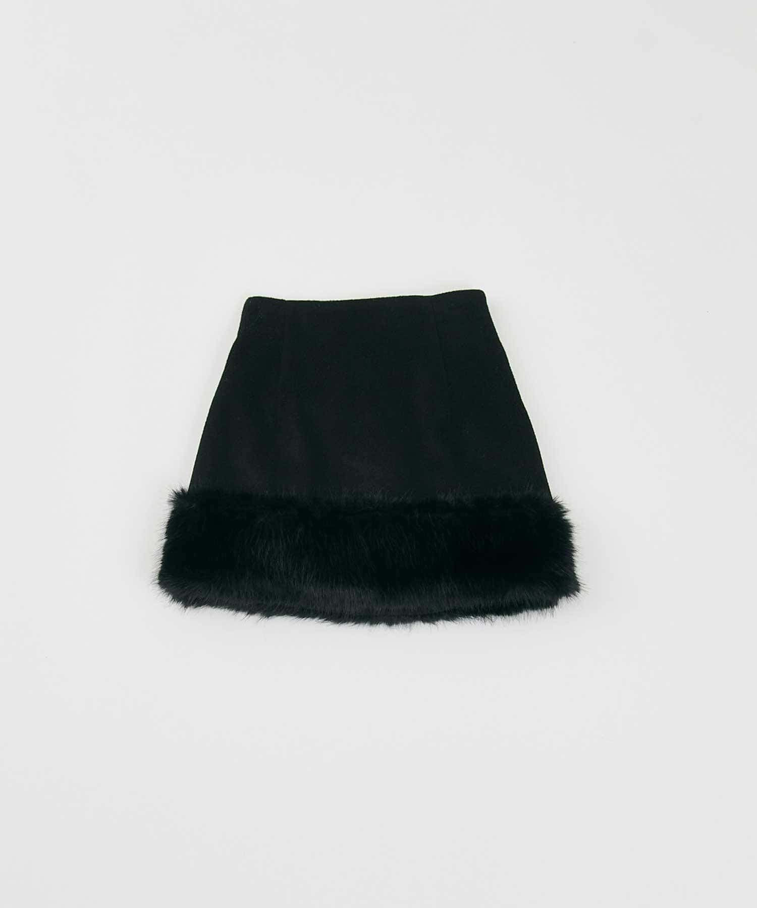 Belle Charme(ベルシャルム) Fur Hem Slim Skirt