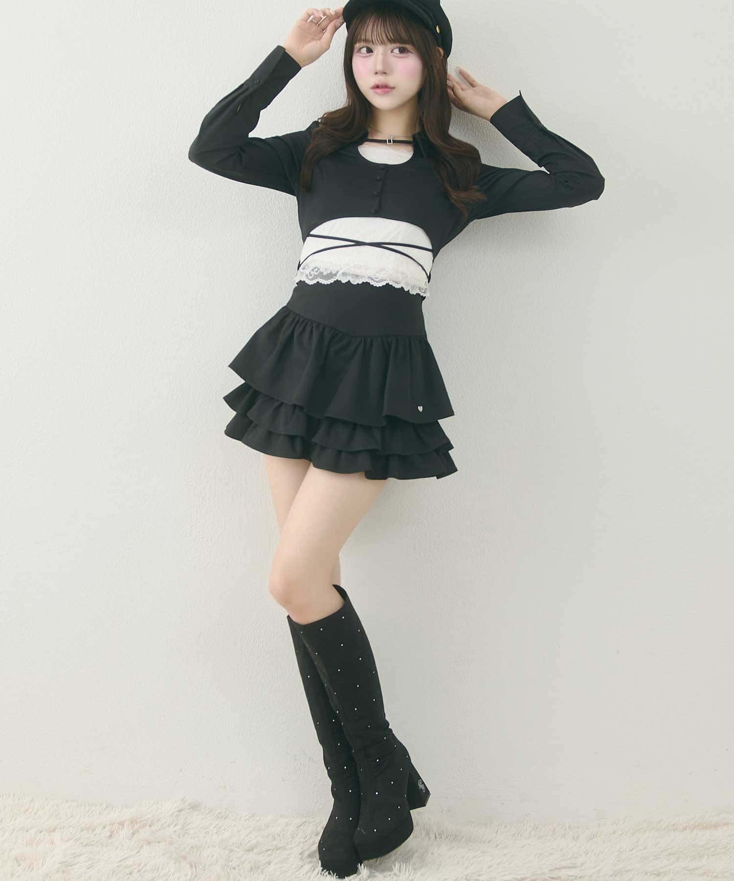 Belle Charme(ベルシャルム) Layered Frill Skirt