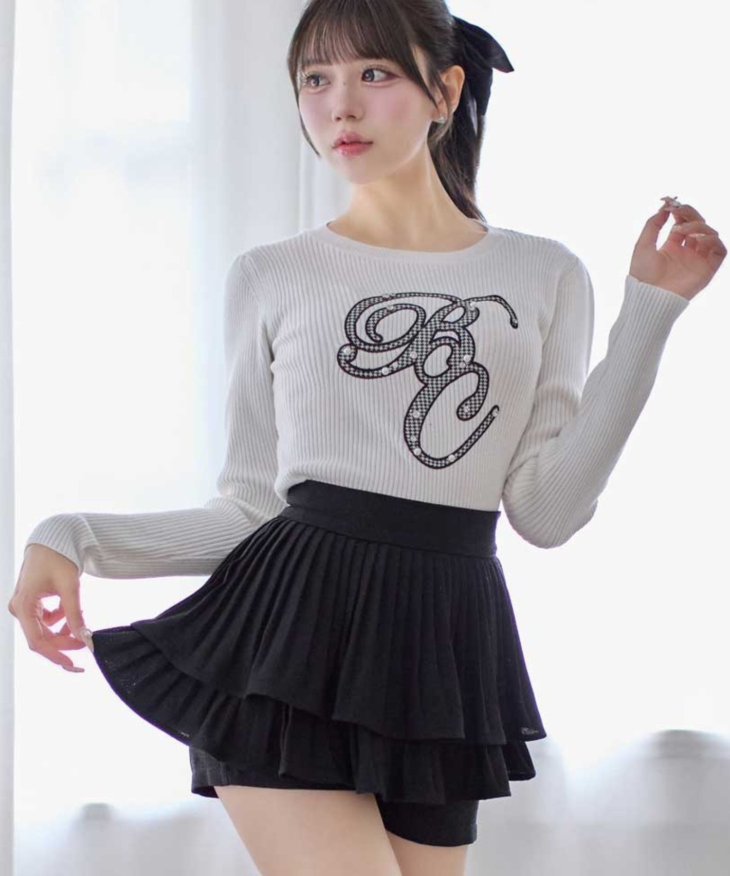 Belle Charme(ベルシャルム) Check Pleats Mini Skirt