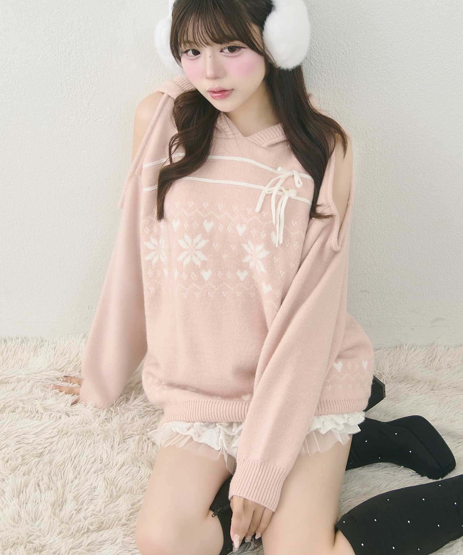 Belle Charme(ベルシャルム) Nordic Loose Knit Pullover