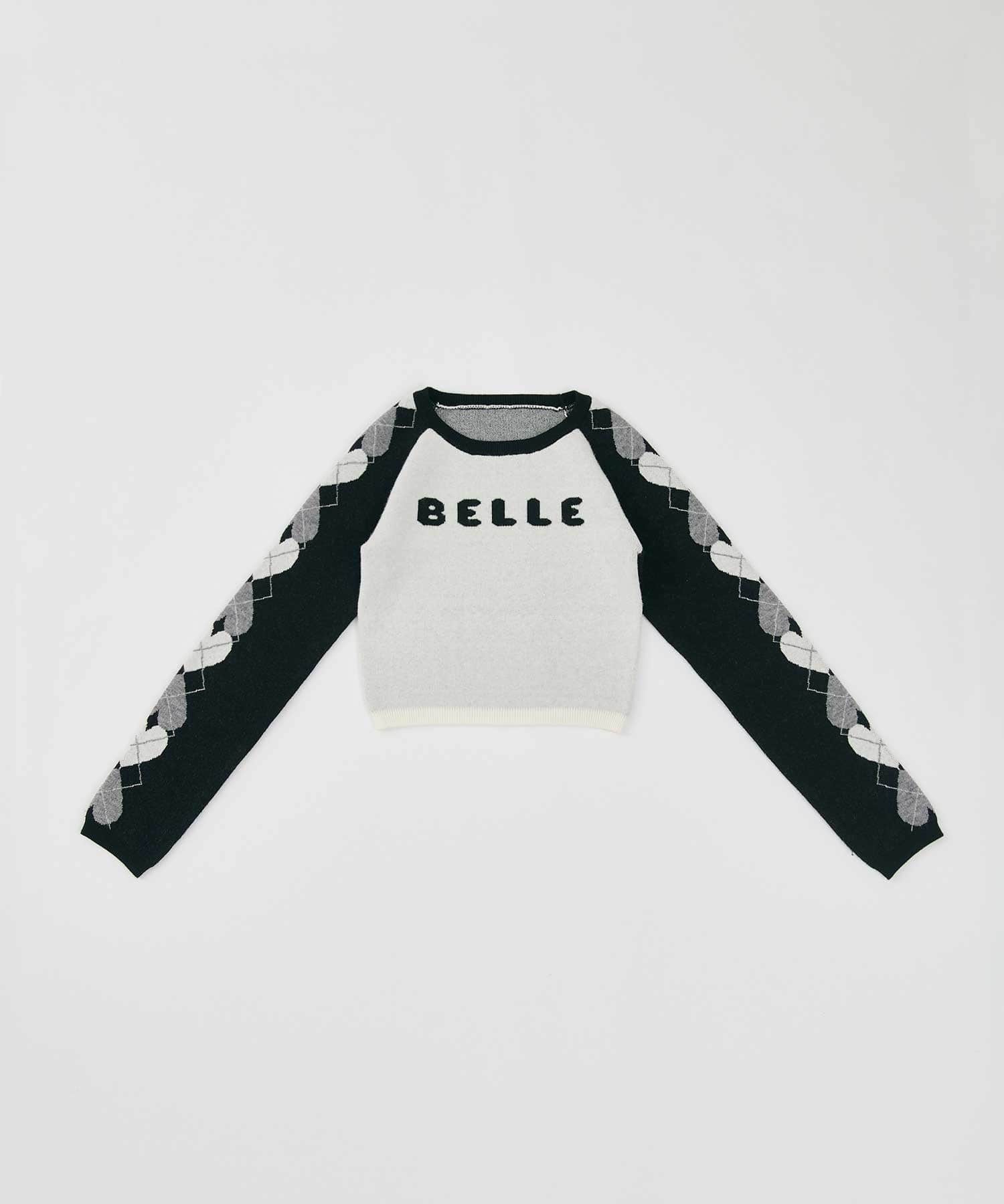 Belle Charme(ベルシャルム) Heart Argyle Logo Knit