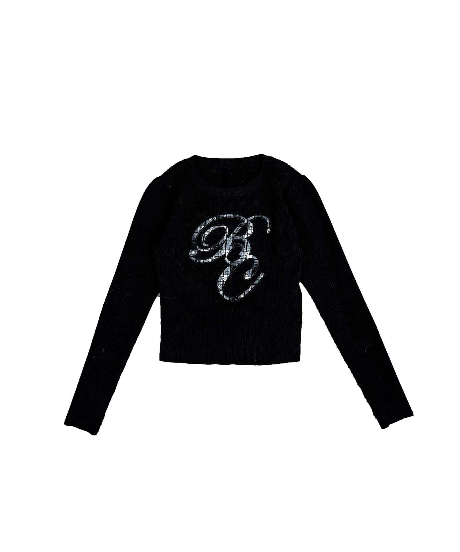 Belle Charme(ベルシャルム) Check BC Logo Knit