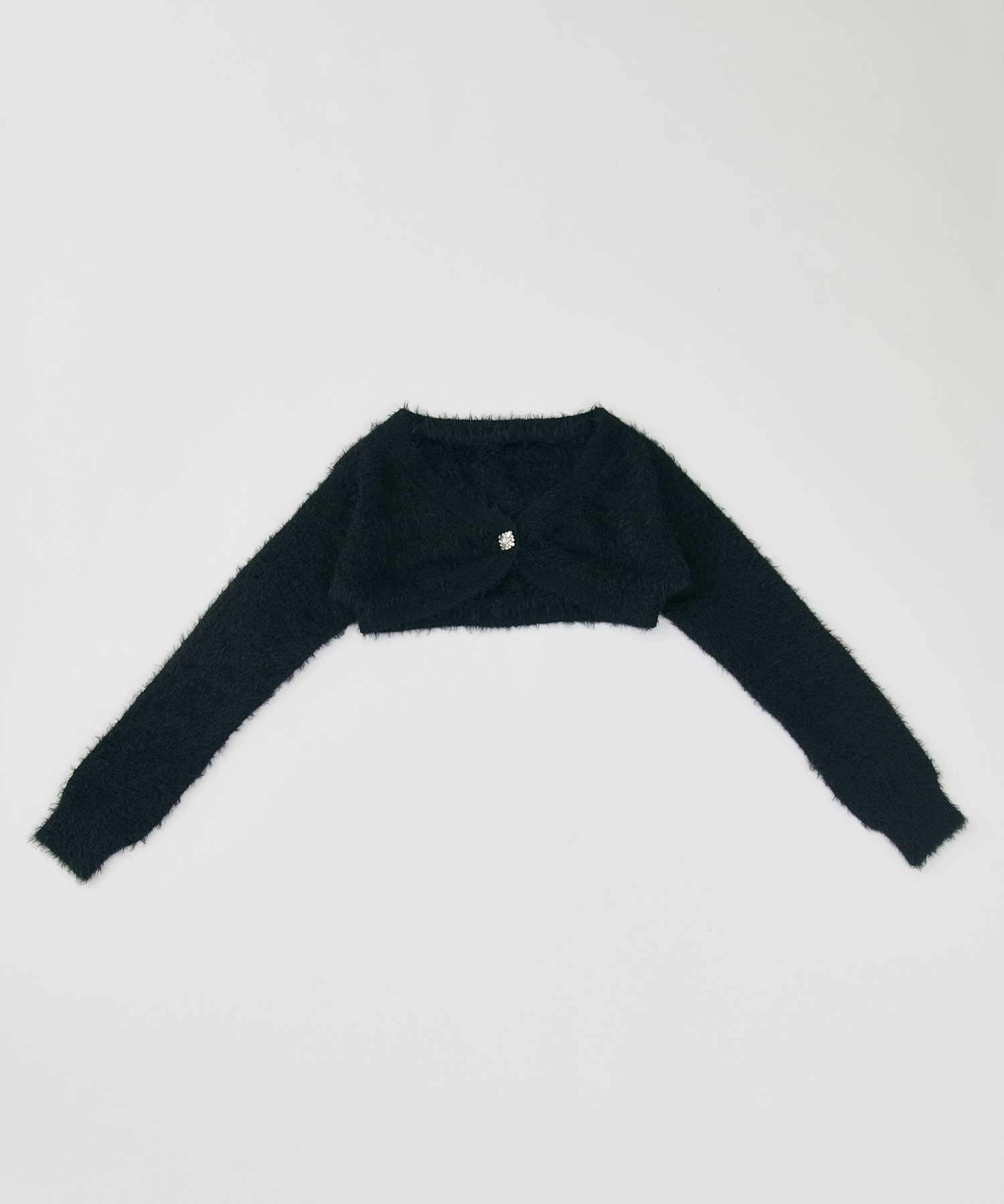 Belle Charme(ベルシャルム) Feather Cropped Cardigan