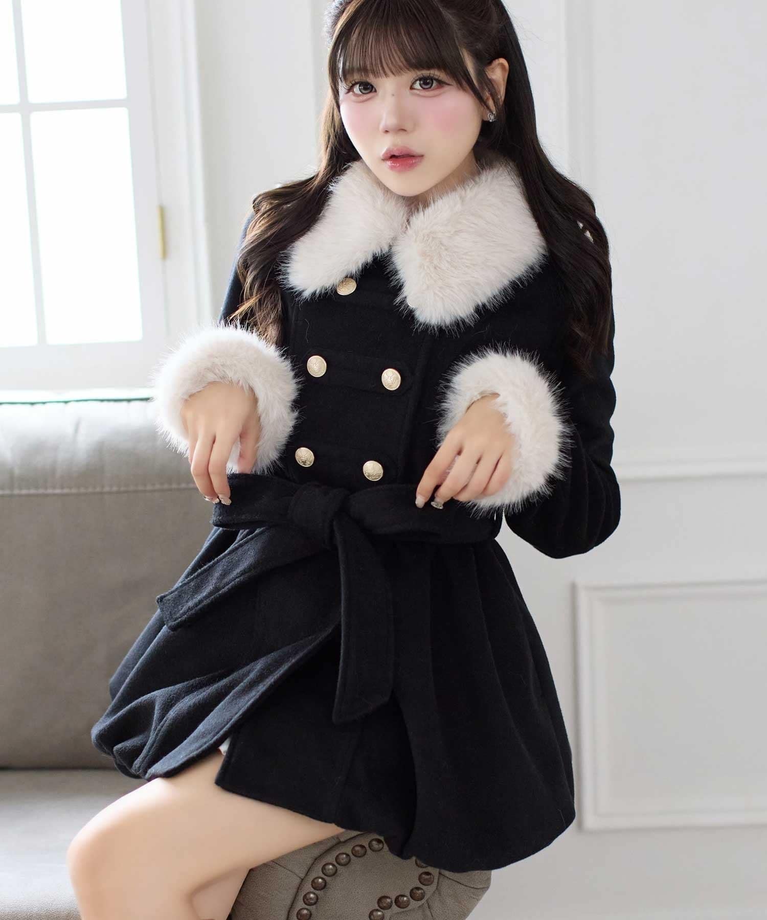Belle Charme(ベルシャルム) Napoleon Balloon Wool Coat
