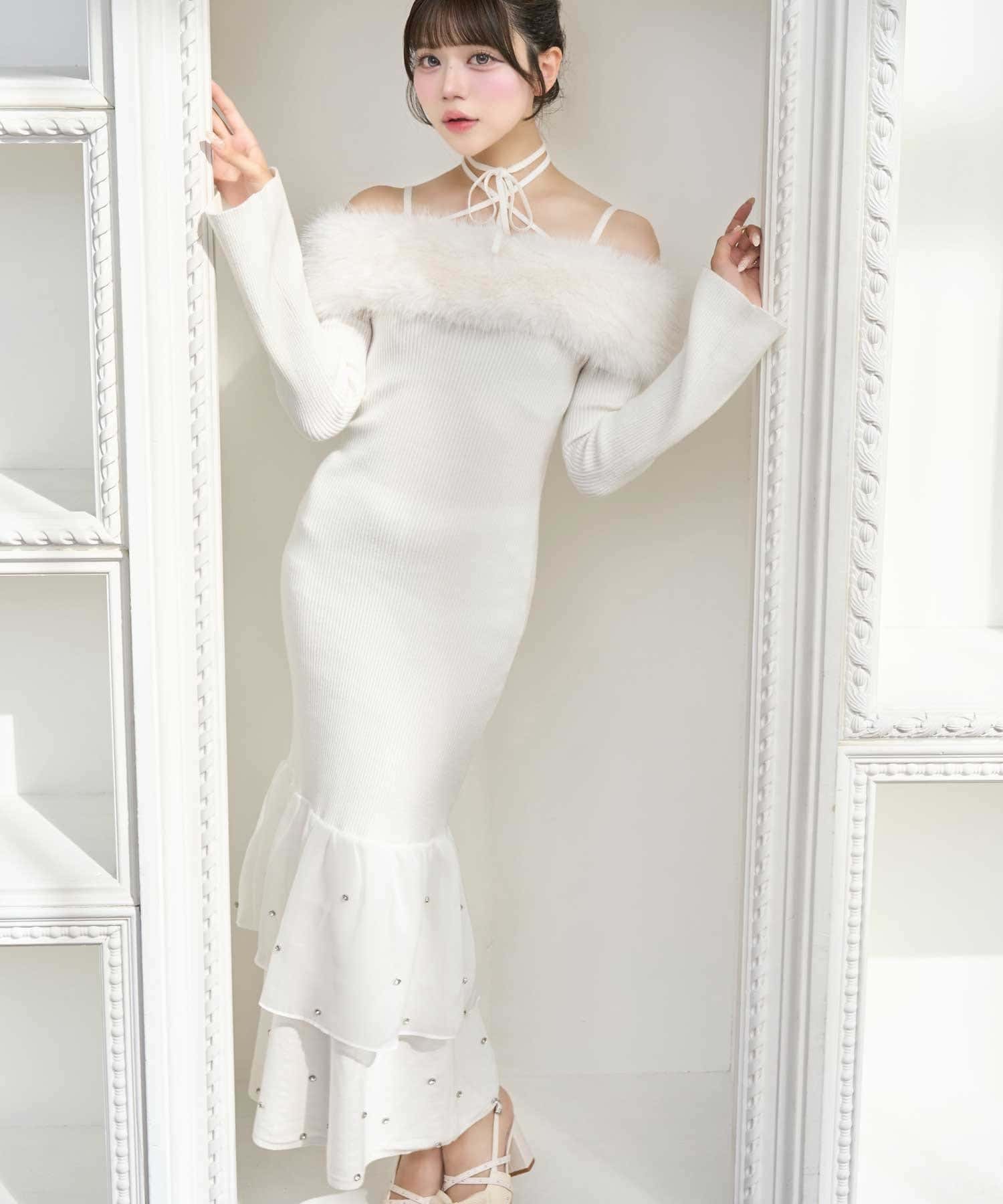 Belle Charme(ベルシャルム) Lady Fur Mermaid Knit Onepiece