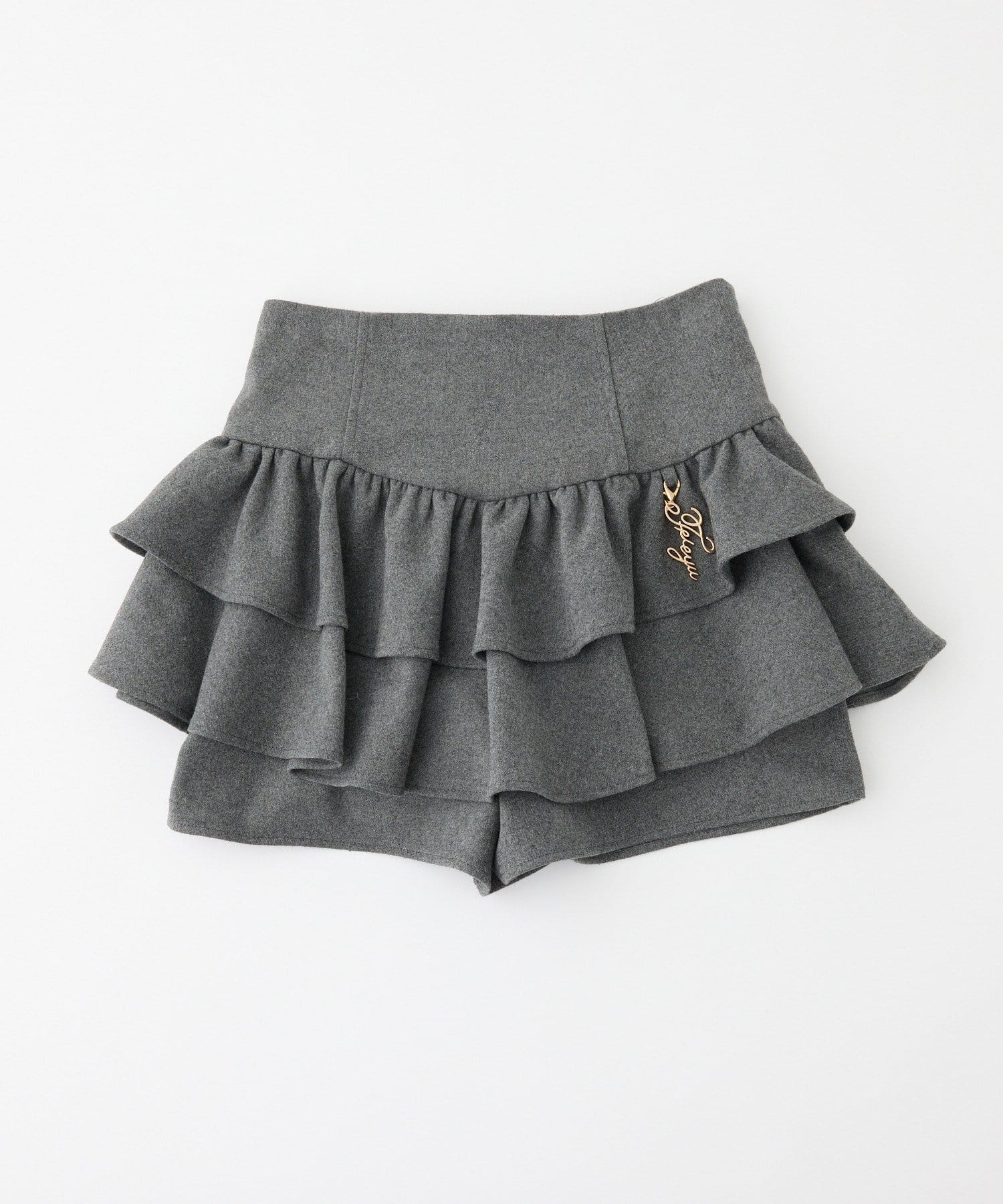 one after another NICE CLAUP(ワンアフターアナザー ナイスクラップ) 【SMサイズ展開】チャーム付きバックレースアップティアードスカパン
