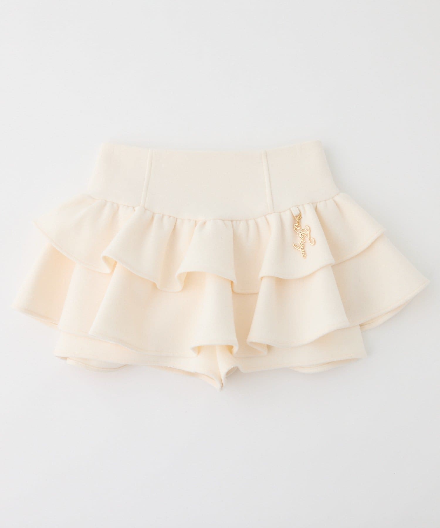 one after another NICE CLAUP(ワンアフターアナザー ナイスクラップ) 【SMサイズ展開】チャーム付きバックレースアップティアードスカパン
