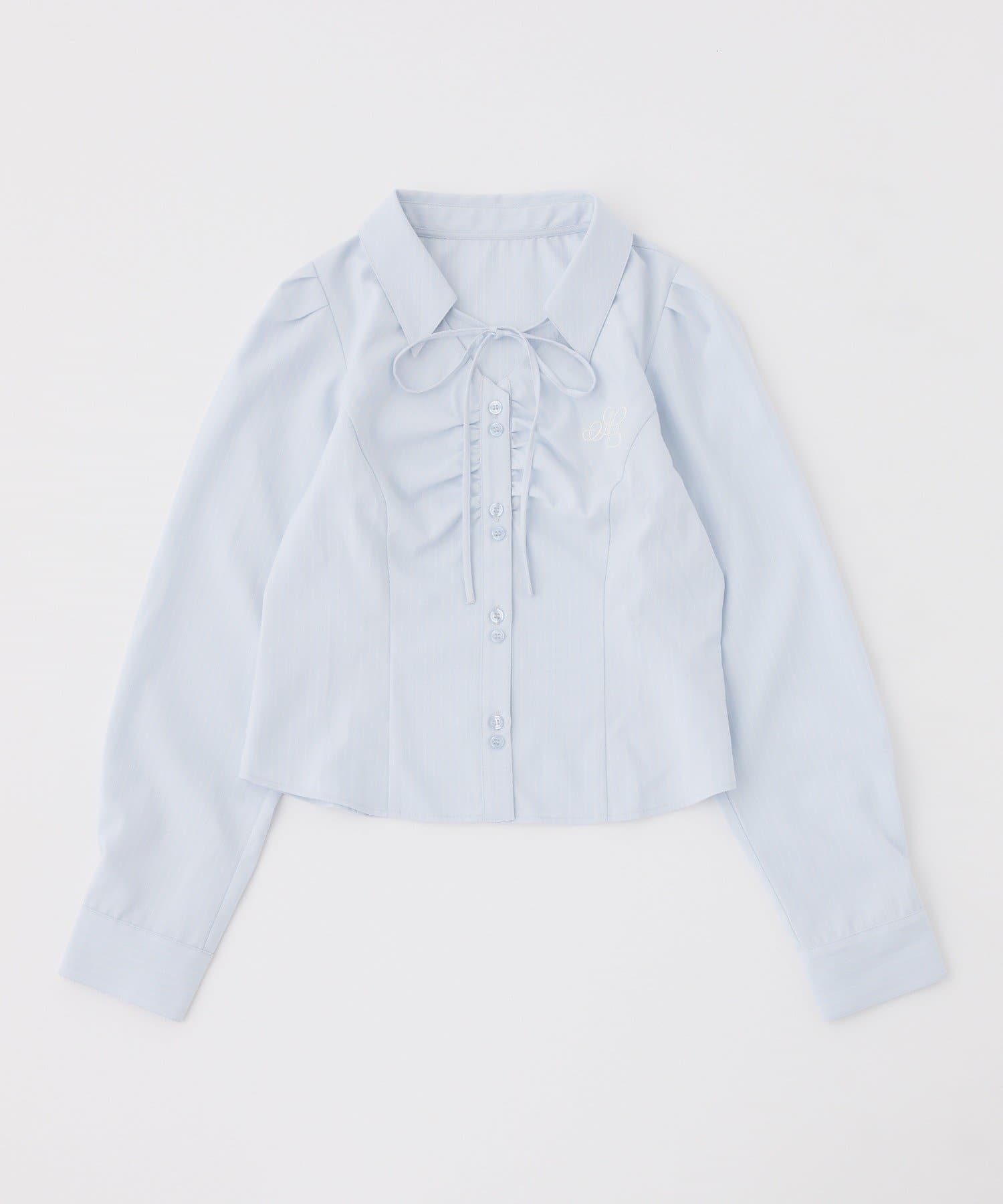 one after another NICE CLAUP(ワンアフターアナザー ナイスクラップ) 刺しゅう入りギャザーブラウス