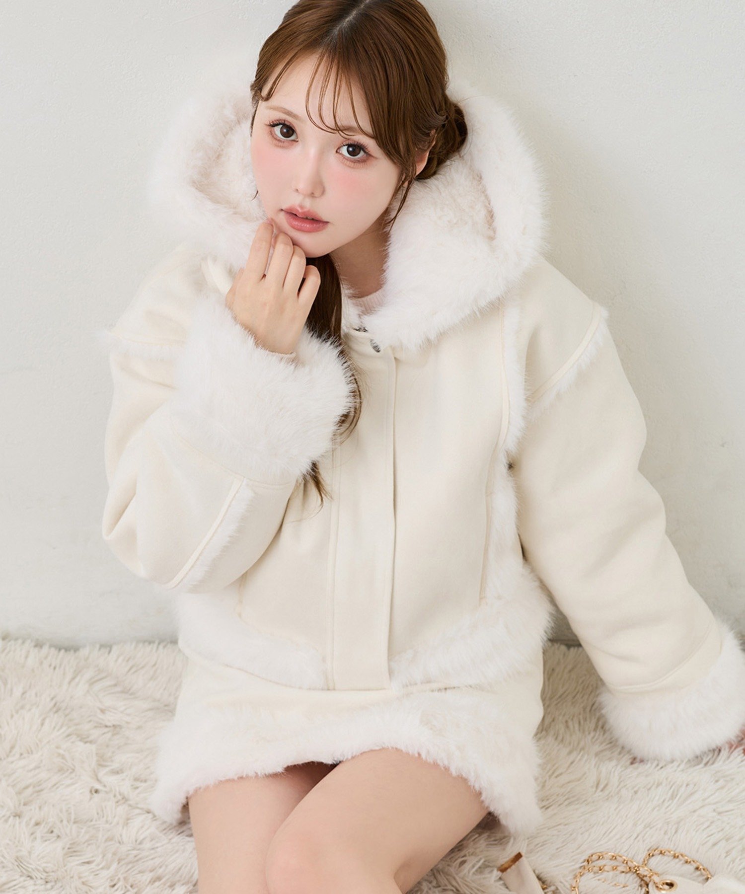 one after another NICE CLAUP(ワンアフターアナザー ナイスクラップ) 【セットアップ可能】フェイクムートンジャケット