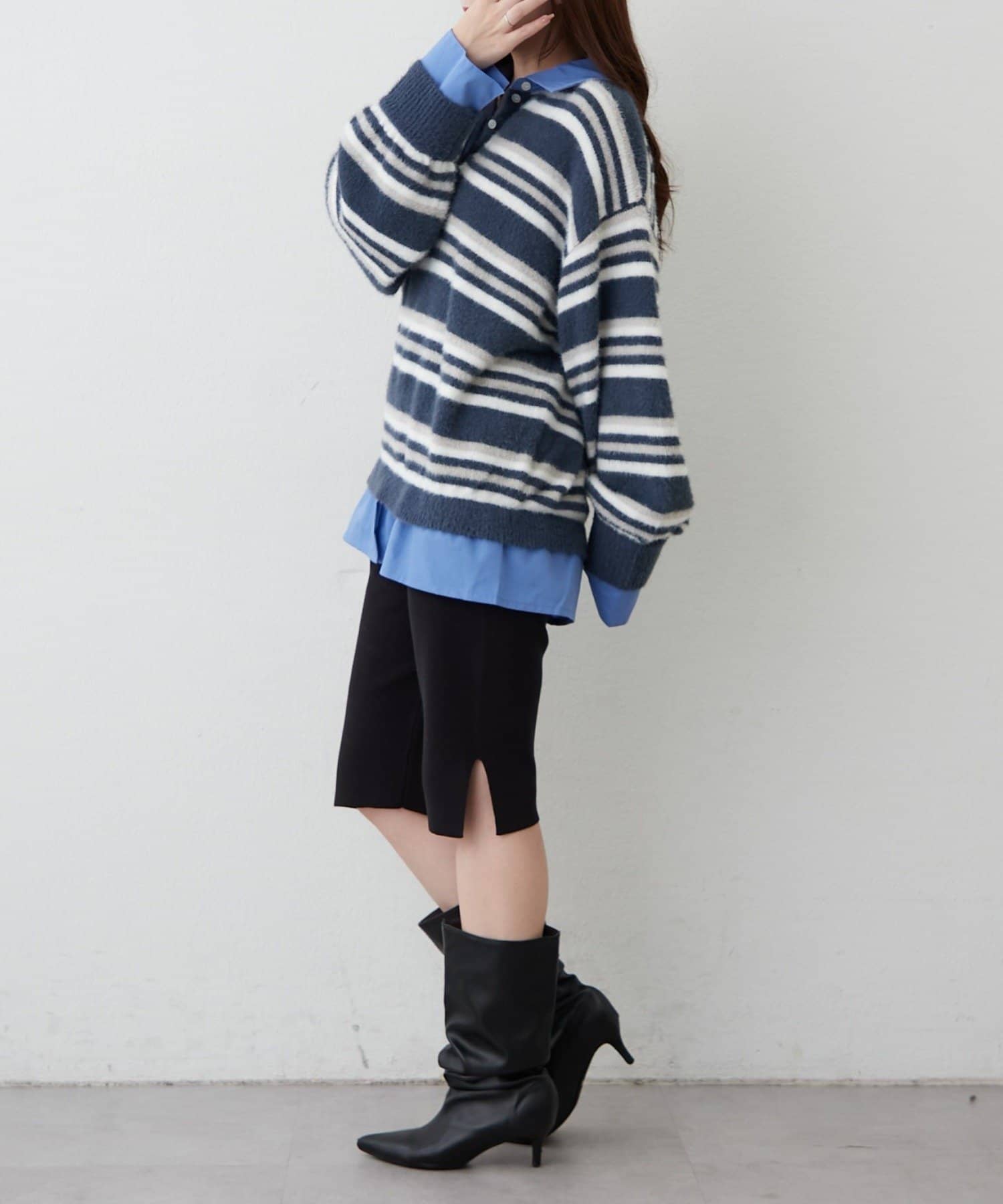 Remind me and forever(リマインドミーアンドフォーエバー) 【WEB限定】ドッキングシャギーポロニット
