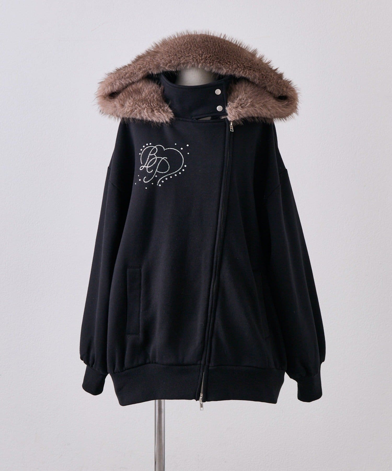 OLIVE des OLIVE(オリーブ デ オリーブ) アシメZIPパーカー