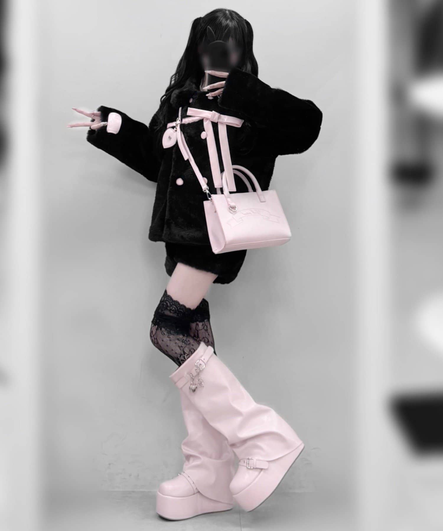 OLIVE des OLIVE(オリーブ デ オリーブ) 【インフルエンサー企画】miko ribbon fur coat