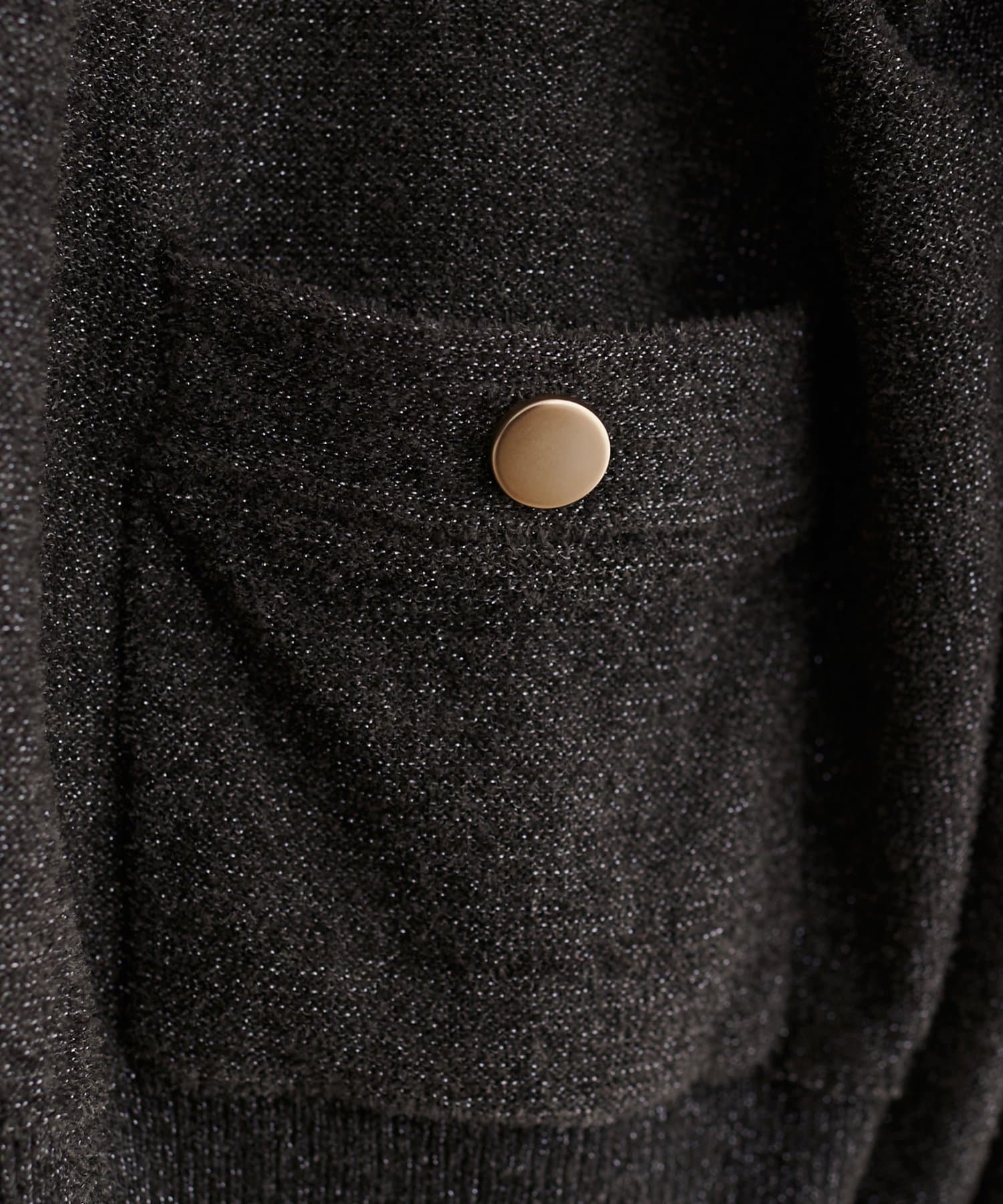 natural couture(ナチュラルクチュール) 金釦ベロアモールラメカーディガン