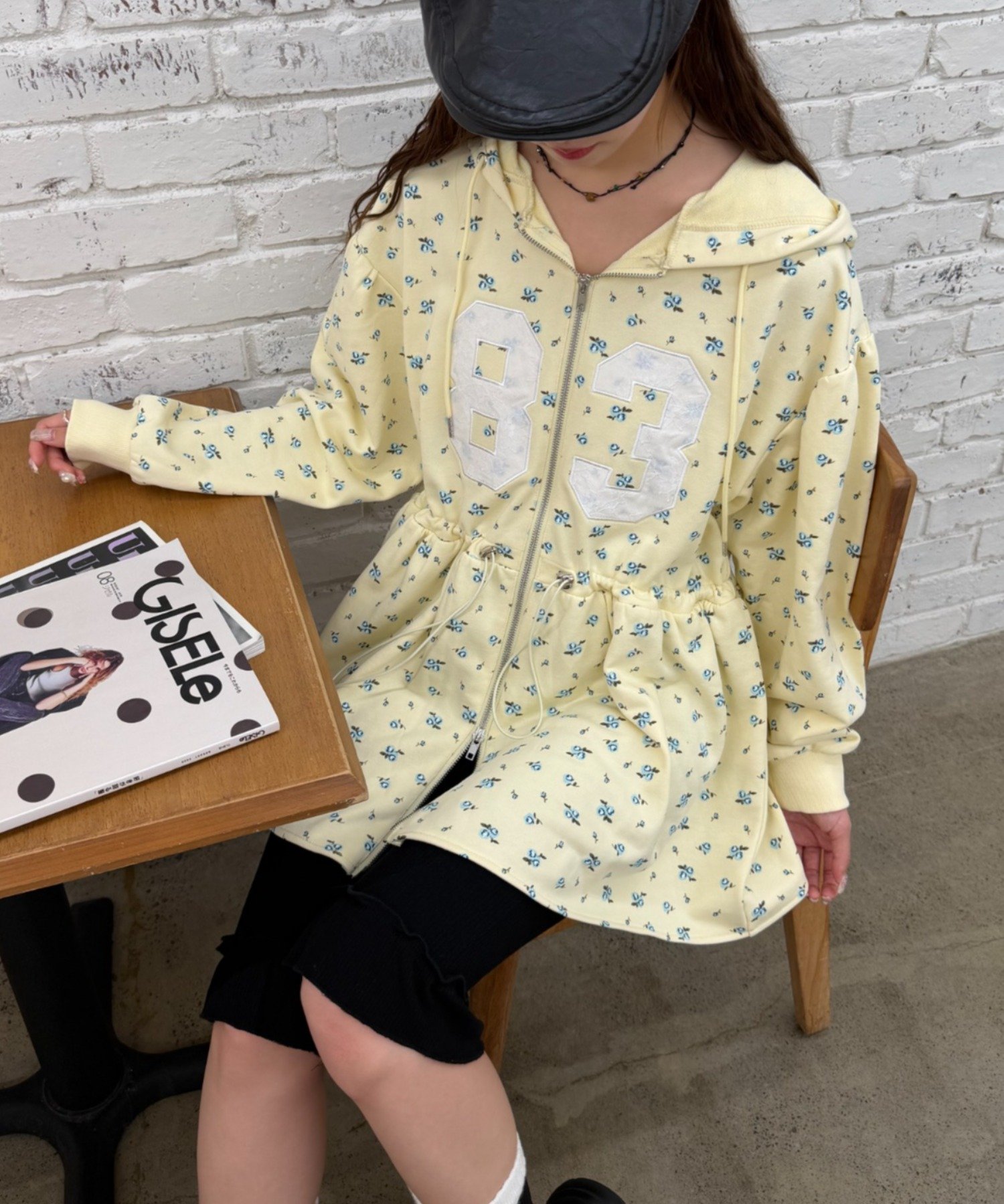 w closet(ダブルクローゼット) 小花柄スウェットミニワンピース